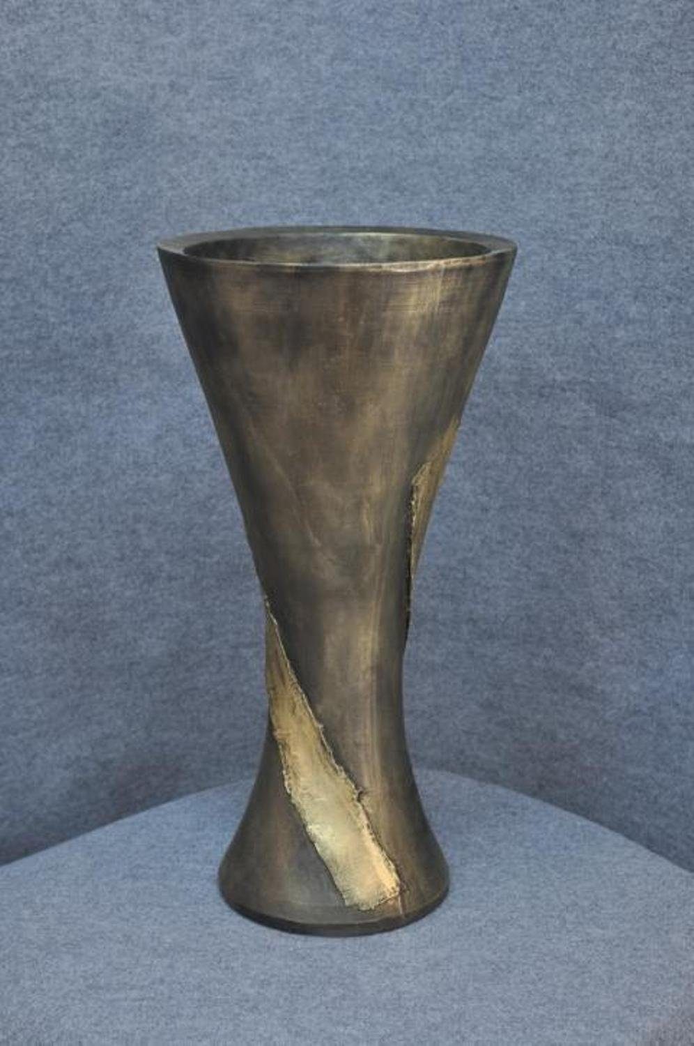 JVmoebel Skulptur XXL Big Vase Design Medusa Antik Stil Blumen Vasen Pokal Deko 0883 Gold