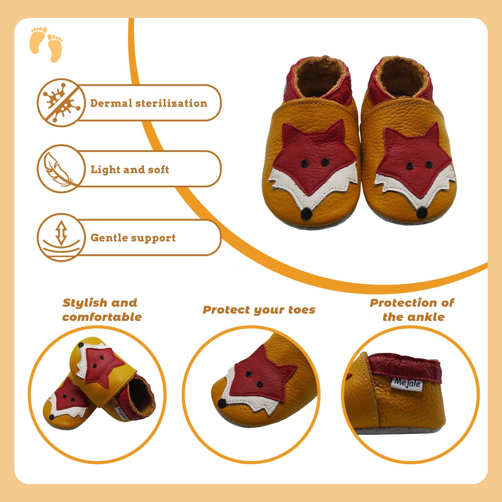 Mejale Mejale Leder Krabbelschuhe Babyschuhe Lauflernschuhe 100% Leder Hausschuh 100% Leder