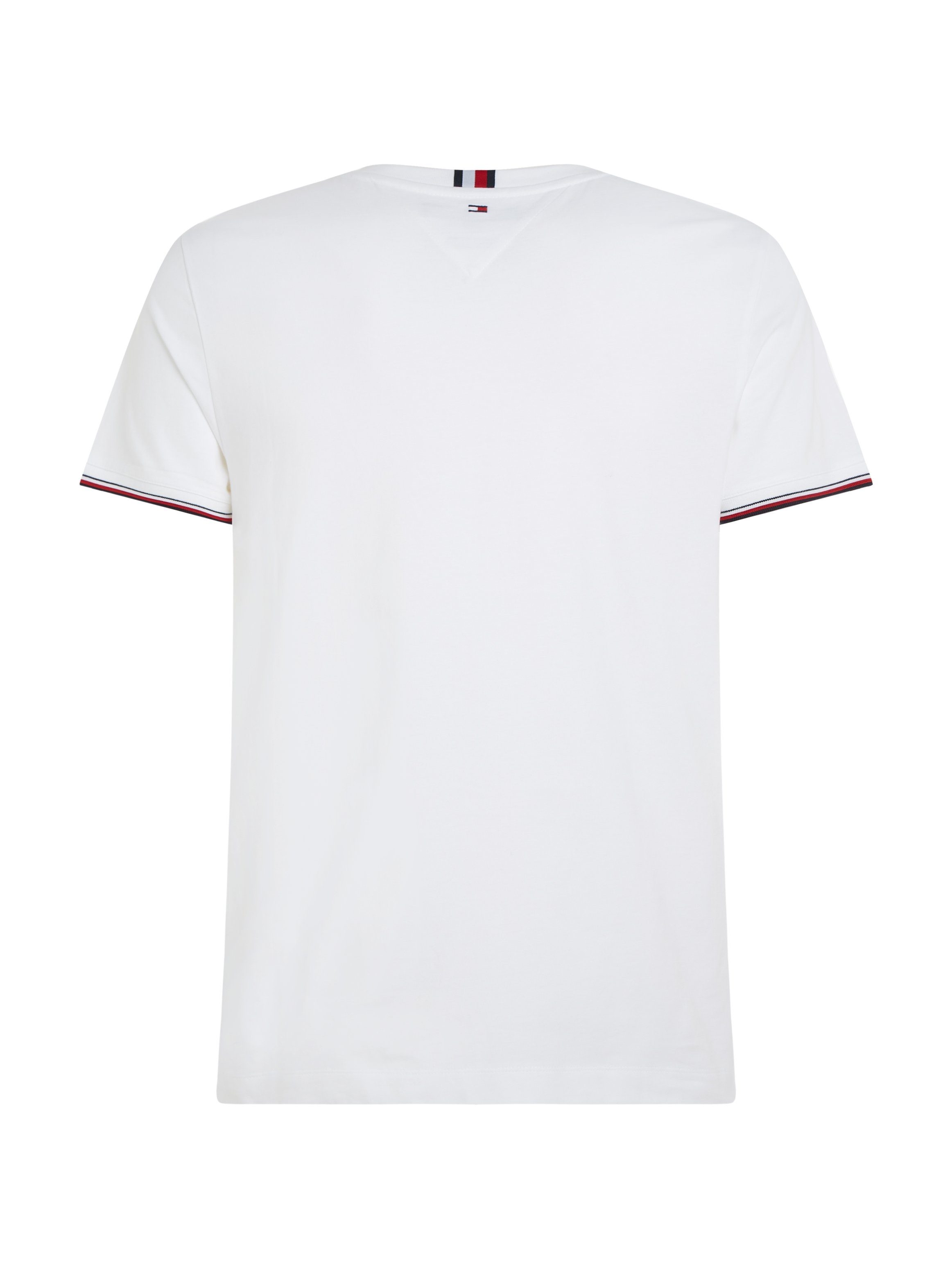 TOMMY T-Shirt TIPPED TEE Hilfiger White LOGO Tommy