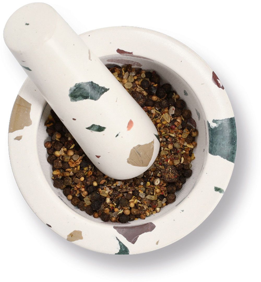 Zeller Present Mörser & Stößel-Set, "Terrazzo", Natur-Granit, 1,7 kg, 240 ml