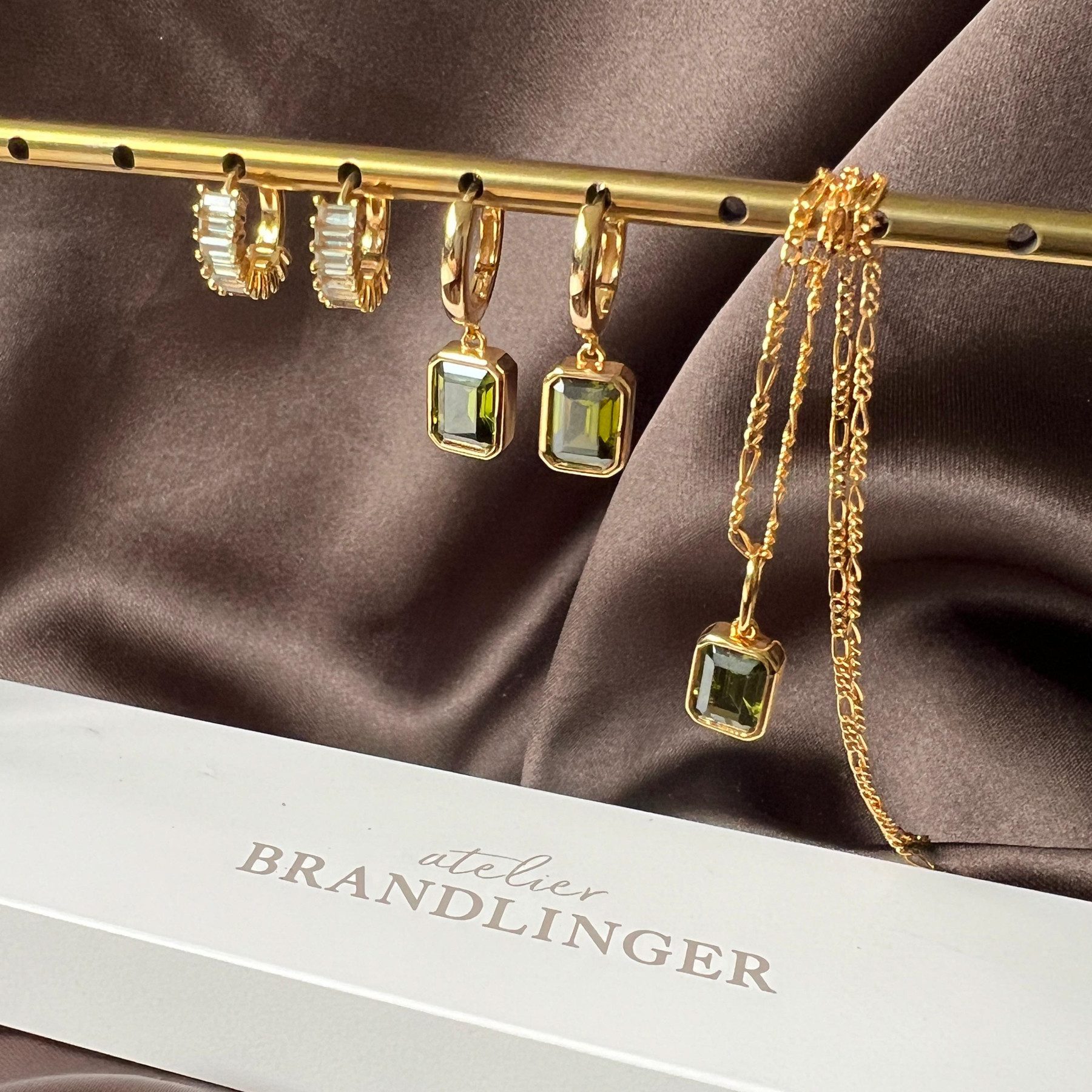 Brandlinger Paar Ohrhänger Ohrringe Tulum, Silber 925, Ohrringe mit Zirkonia bunt