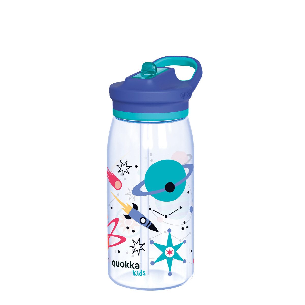 Quokkabottle Trinkflasche Glow Kids Flasche SPACE 580 ml mit Tragekupplung