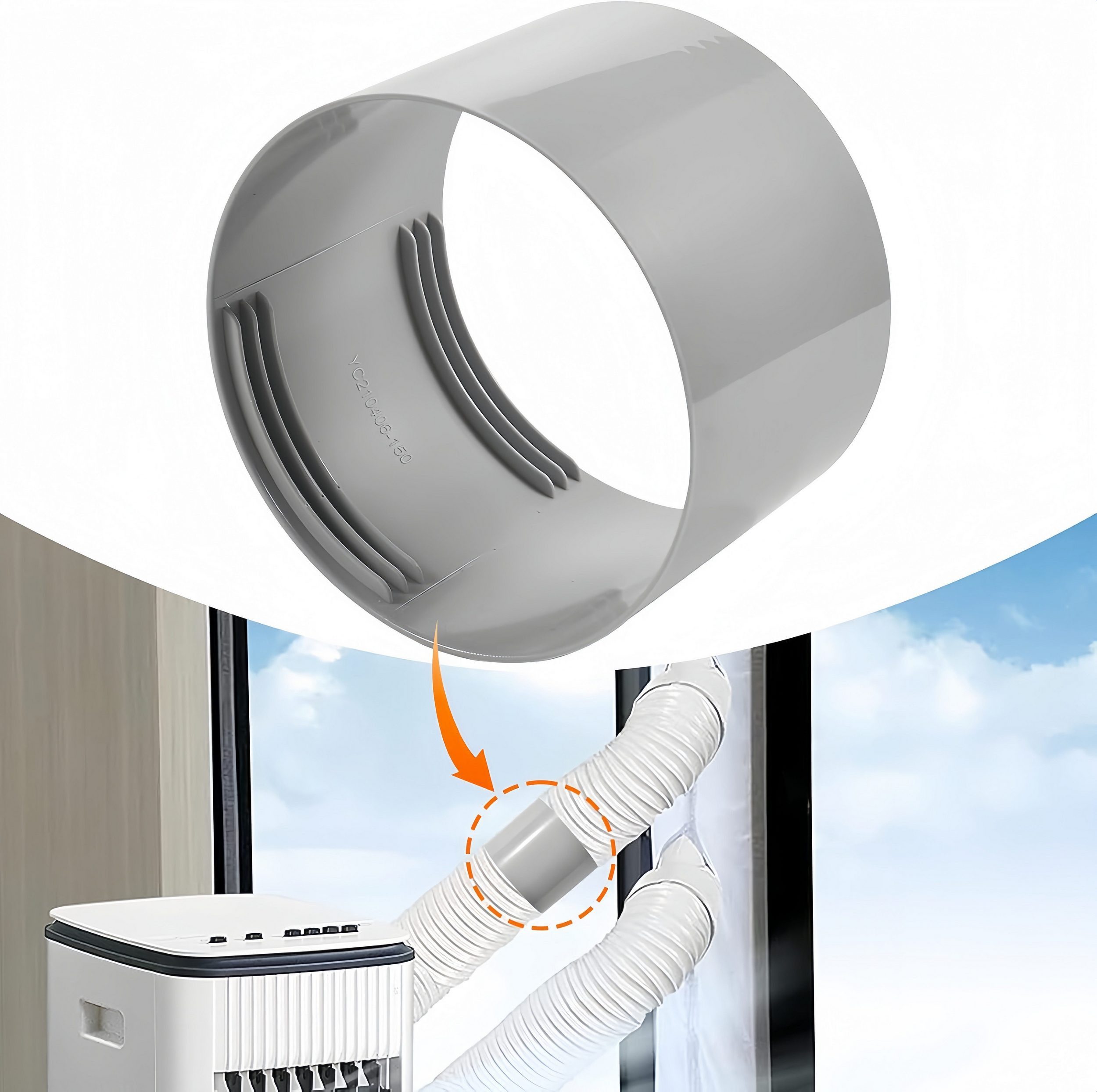 Diwzbyn Abluft-Set Klimaschlauch Adapter für mobile Klimaanlagen Fenster