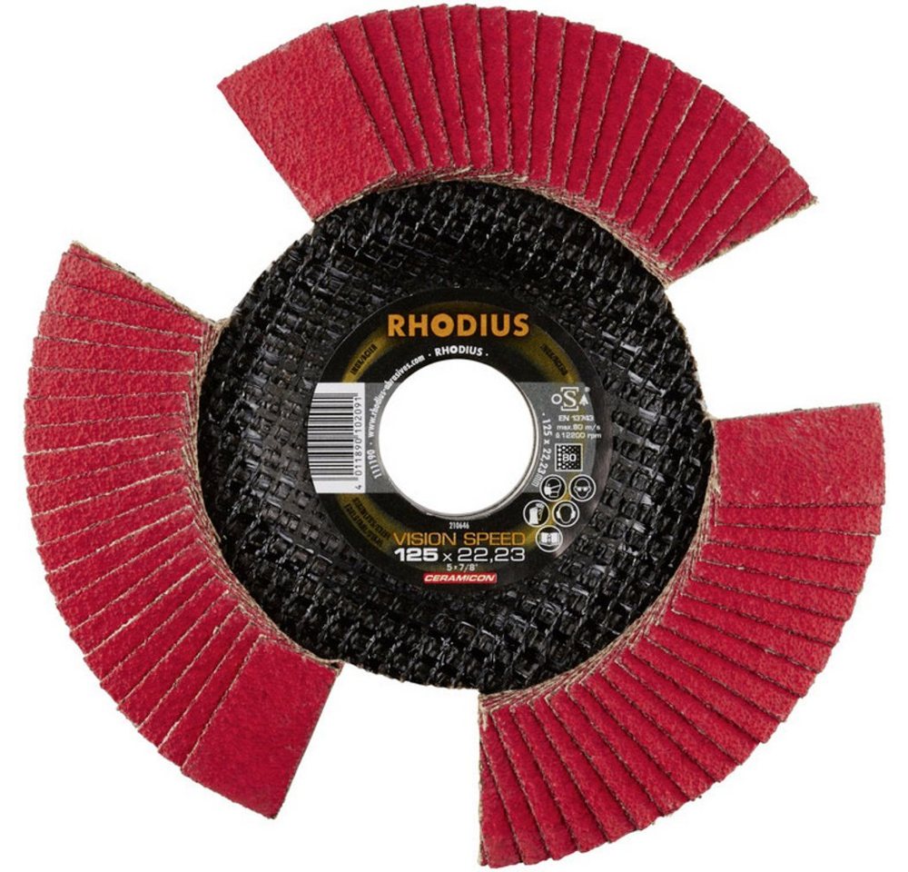 Thumbnail - Rhodius Schleifscheibe Rhodius 210646 VISION SPEED Fächerschleifscheibe Durchmesser 125 mm Bo