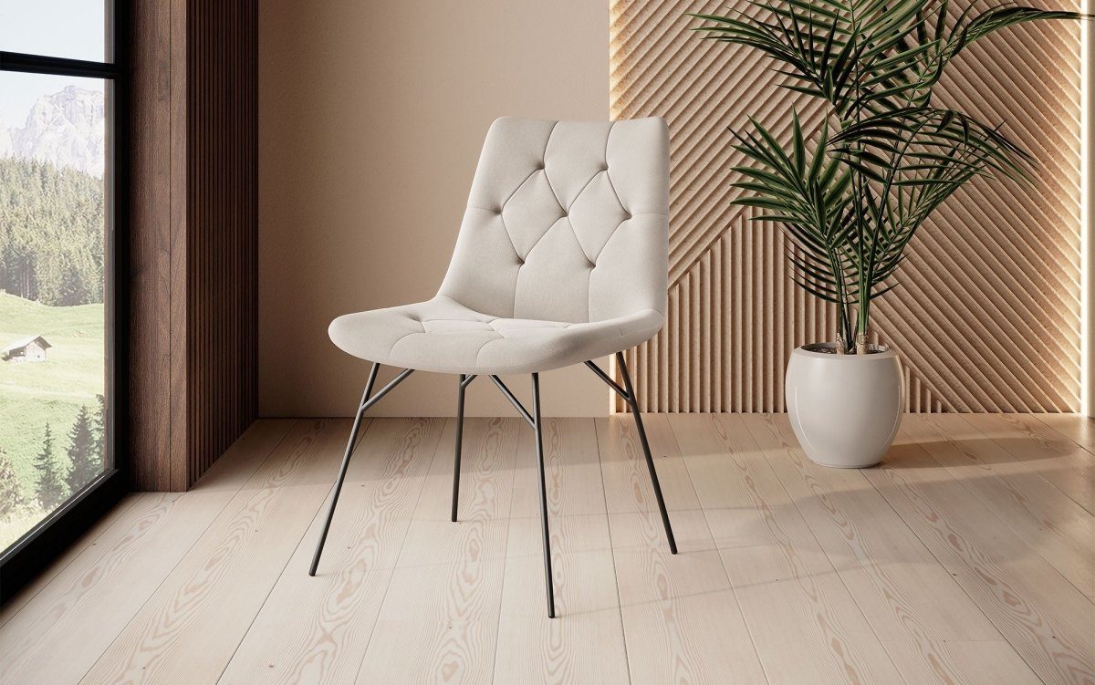 Baidani Luxusbetten24 Stuhl Designer Stuhl Portofino, Sitzschalen mit verschiedenen Gestellen Beige | Stühle