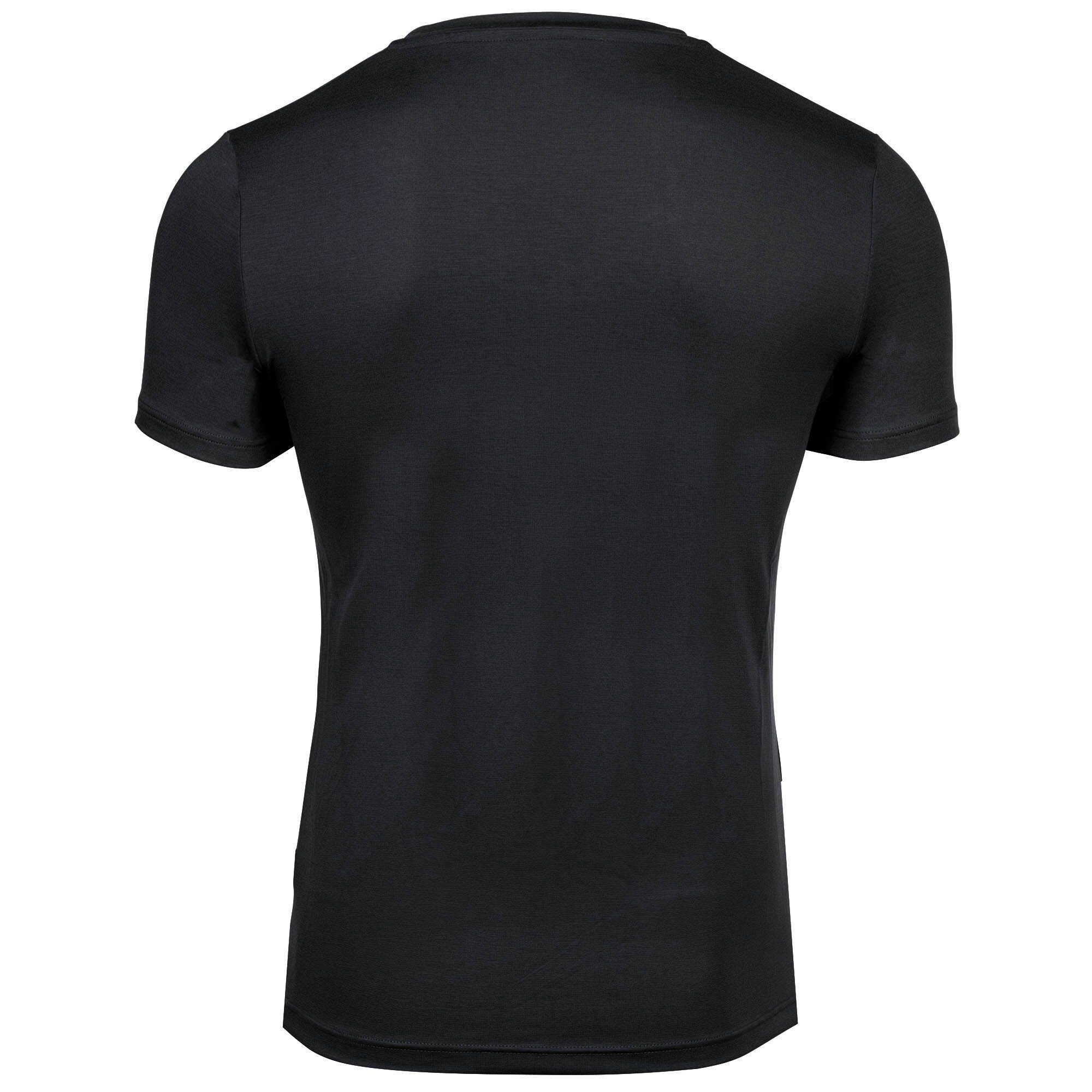 Hom T-Shirt Herren T-Shirt V Neck - Lyocell V Tee-Shirt Schwarz soft