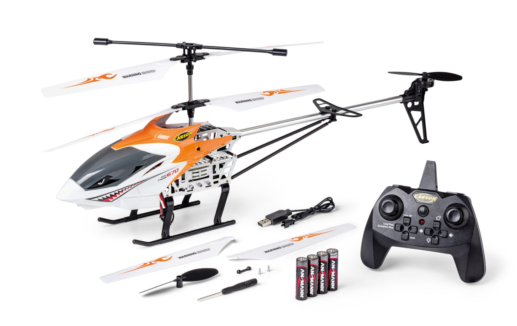 Carson RC Hubschrauber Easy Tyrann 670 Autostart RTF RC-Ladegerät