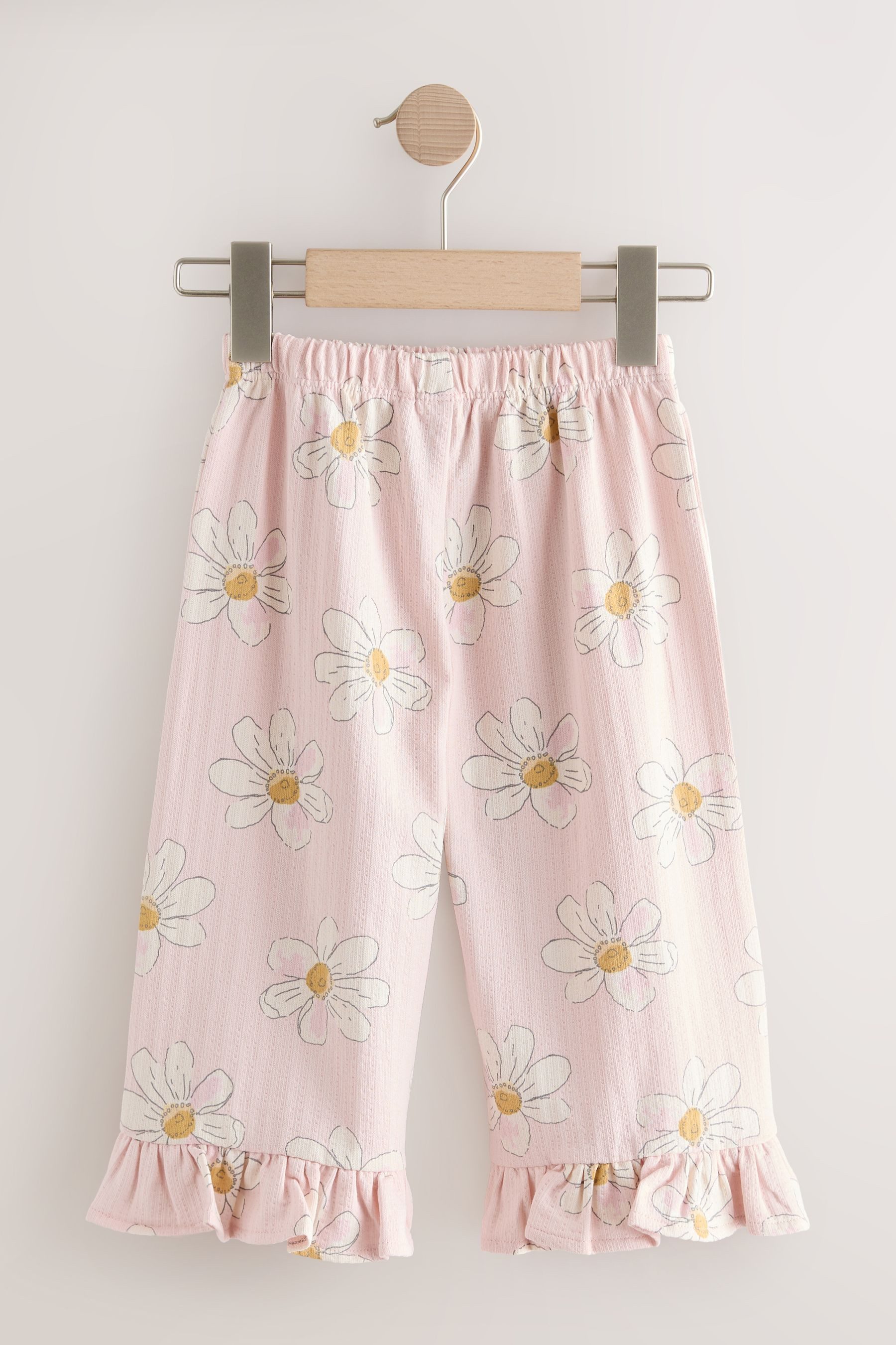 Palazzohose Hose mit weitem Bein und Rüschen