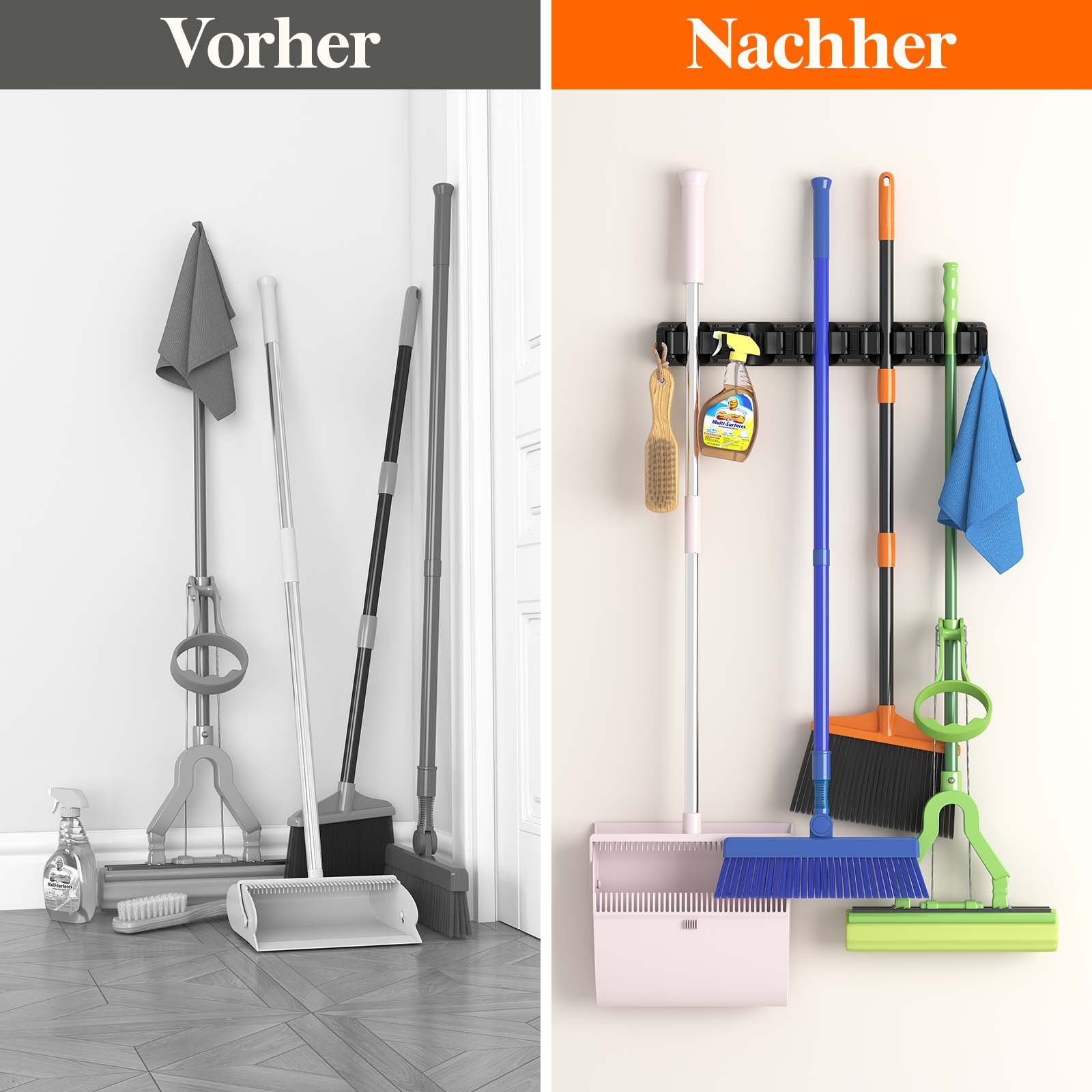 Lifewit Wandhaken Besenhalter Wandhalterung, Besenhalterung, für Reinigungsmittel., (1-St) – Bild 5 von 5