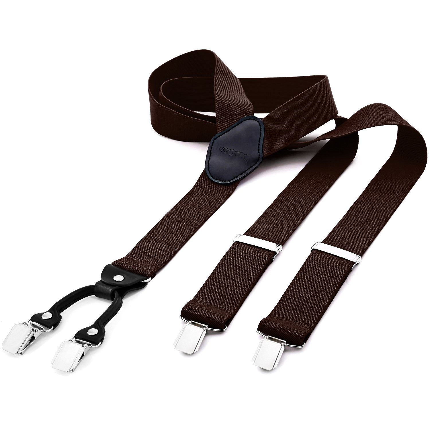DonDon Hosenträger DonDon® Herren Hosenträger breit 4 Clips mit Leder in Y- günstig online kaufen
