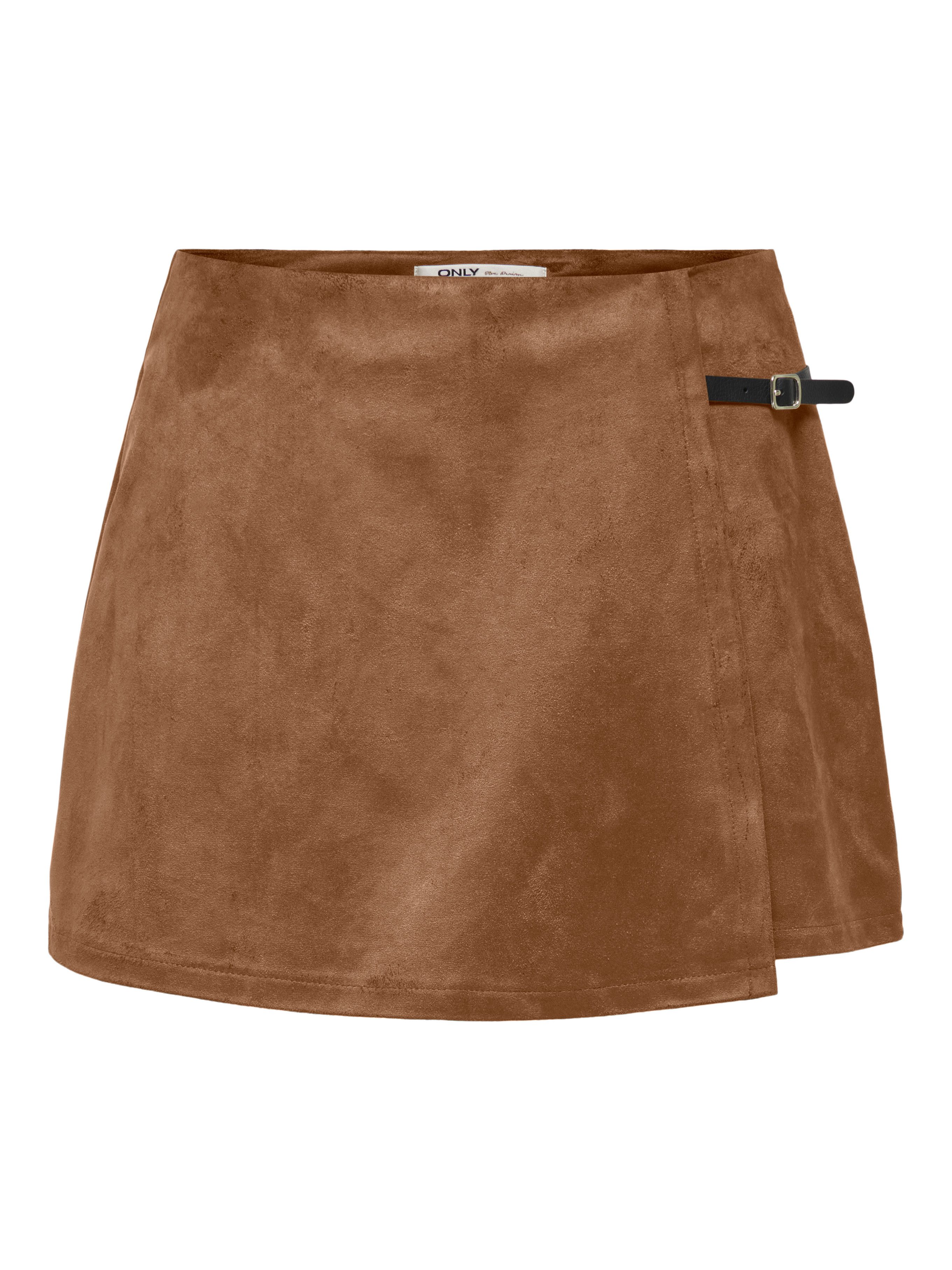 ONLY Hosenrock ONLTAVIA HW FAUX SUEDE SKORT PNT Materialmix, Wildlederimitat
