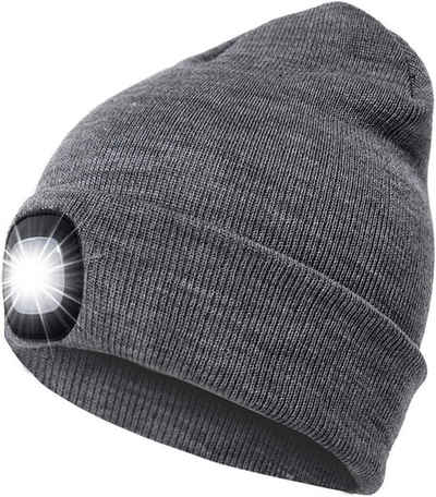 Mmgoqqt Strickmütze »LED Beanie Beleuchtete Mütze mit Licht Laufmütze Herren Damen Kappe Lampe USB Nachladbare Mütze Winter Warm Stirnlampe mit LED Licht für Jogger,Camping,Laufen«