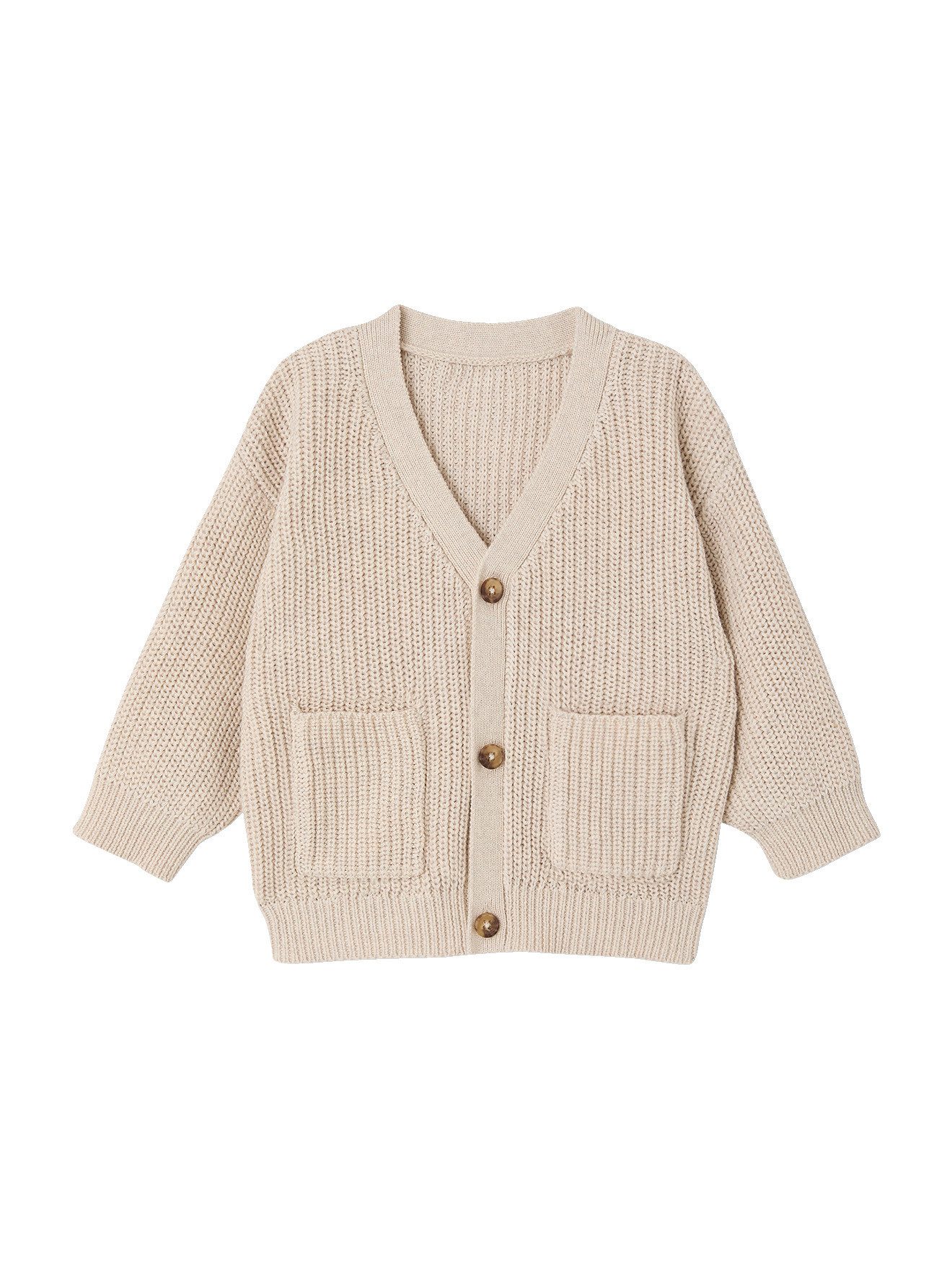 Strickjacke Baby Strickjacke mit aufgesetzten Taschen