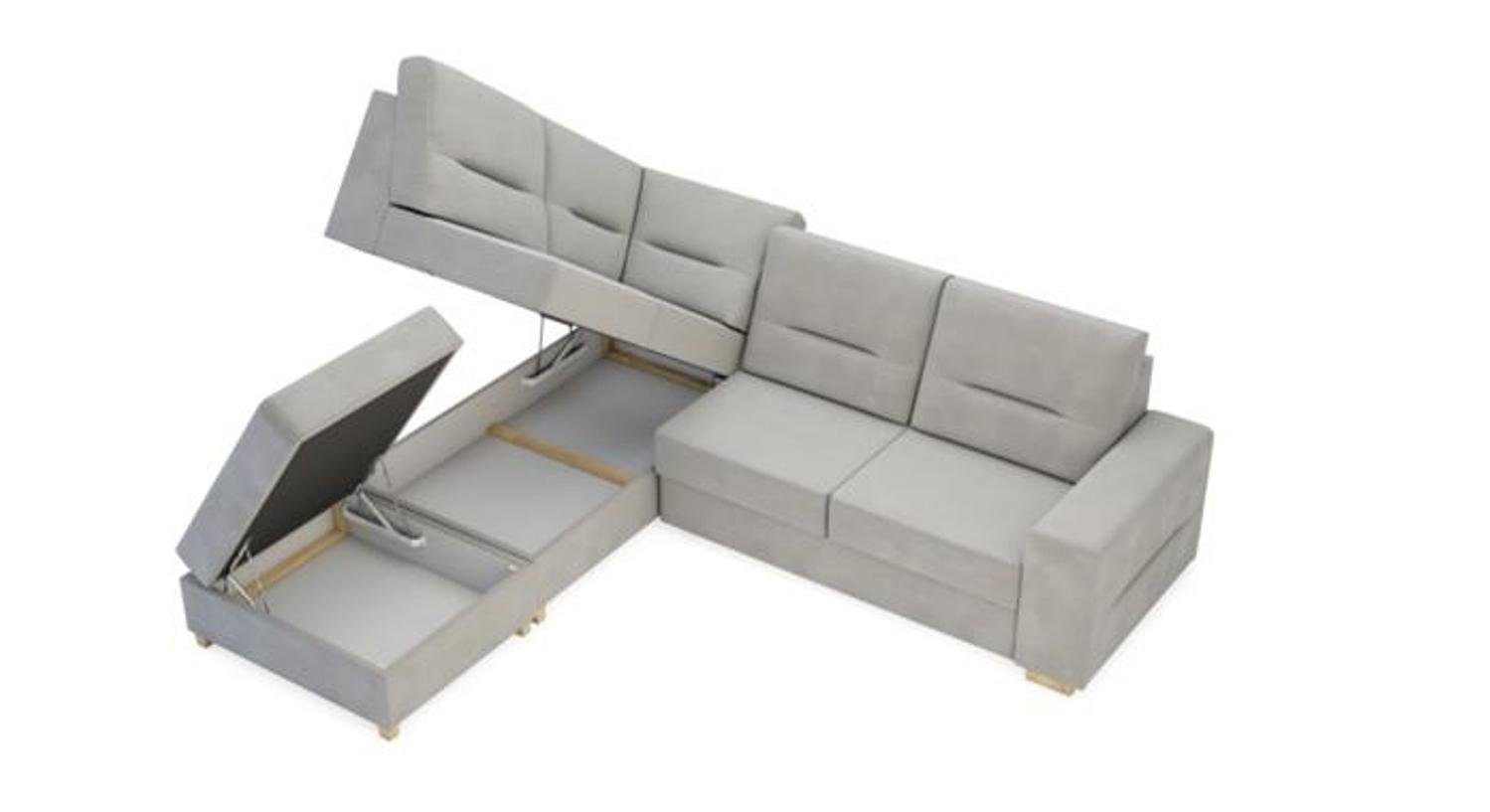 Bettfunktion Leder Design Couch Textil Sofa, Ecksofa Made L-form Europe JVmoebel in Sofa