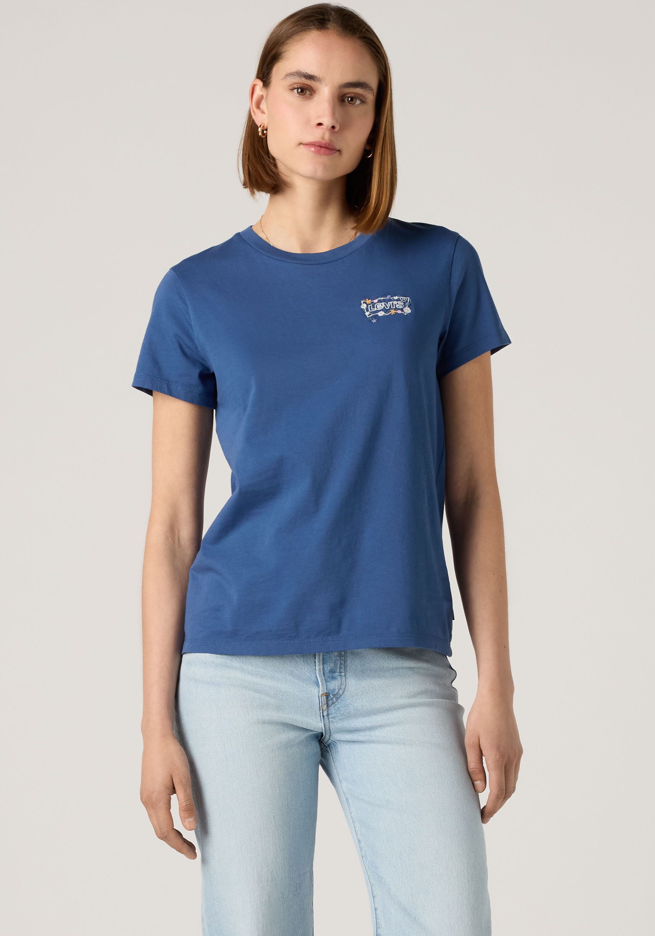 Levi's® Rundhalsshirt THE PERFECT TEE mit Logo im Metallic-Holo Print
