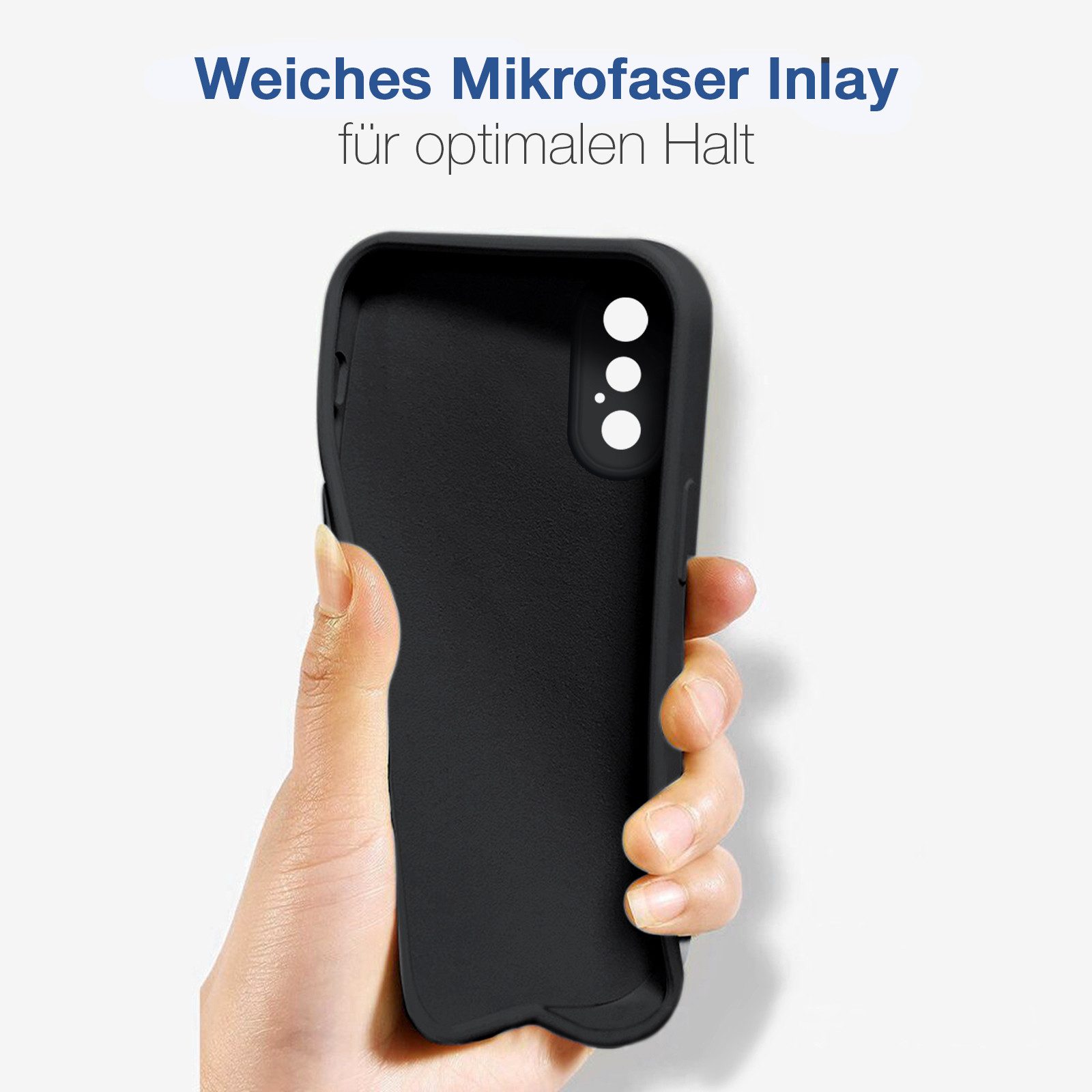 Tec-Expert Handyhülle SoftGrip Cover Hülle für Apple iPhone X, Handy Case Bumper integrierter Kameraschutz flexibel