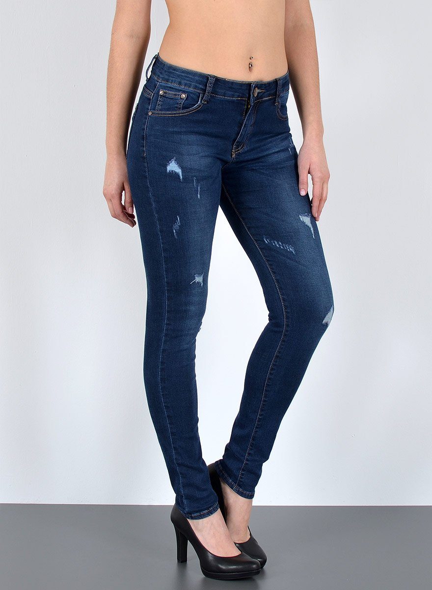 ESRA Skinny-fit-Jeans Damen Jeans Skinny Hose High Waist Jeanshose Damen Sk günstig online kaufen