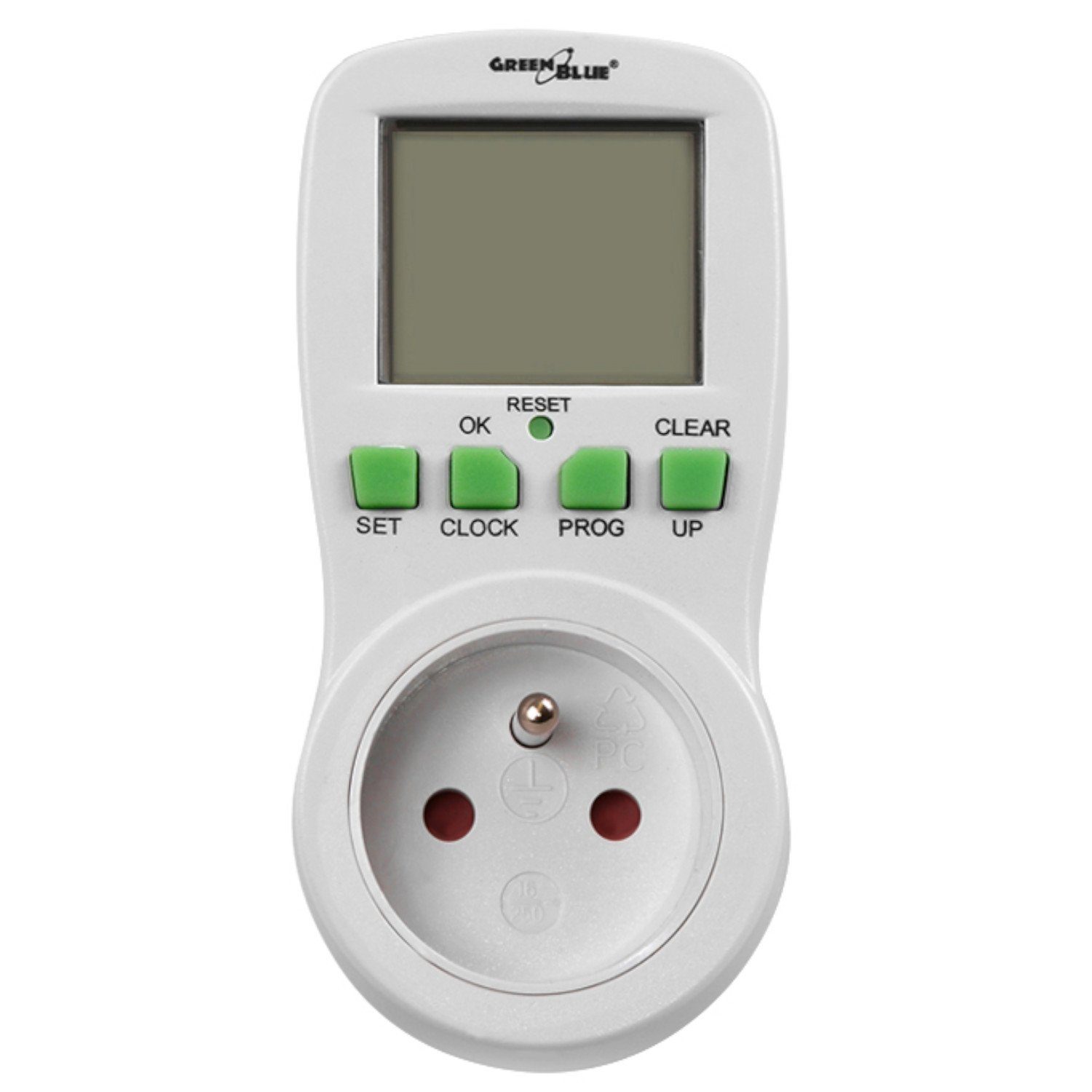 GreenBlue Zeitschaltuhr GB107, 220-240 VAC 50 Hz, 16A, 3680W, 1 Minute bis 168 Stunden (7 Tage)
