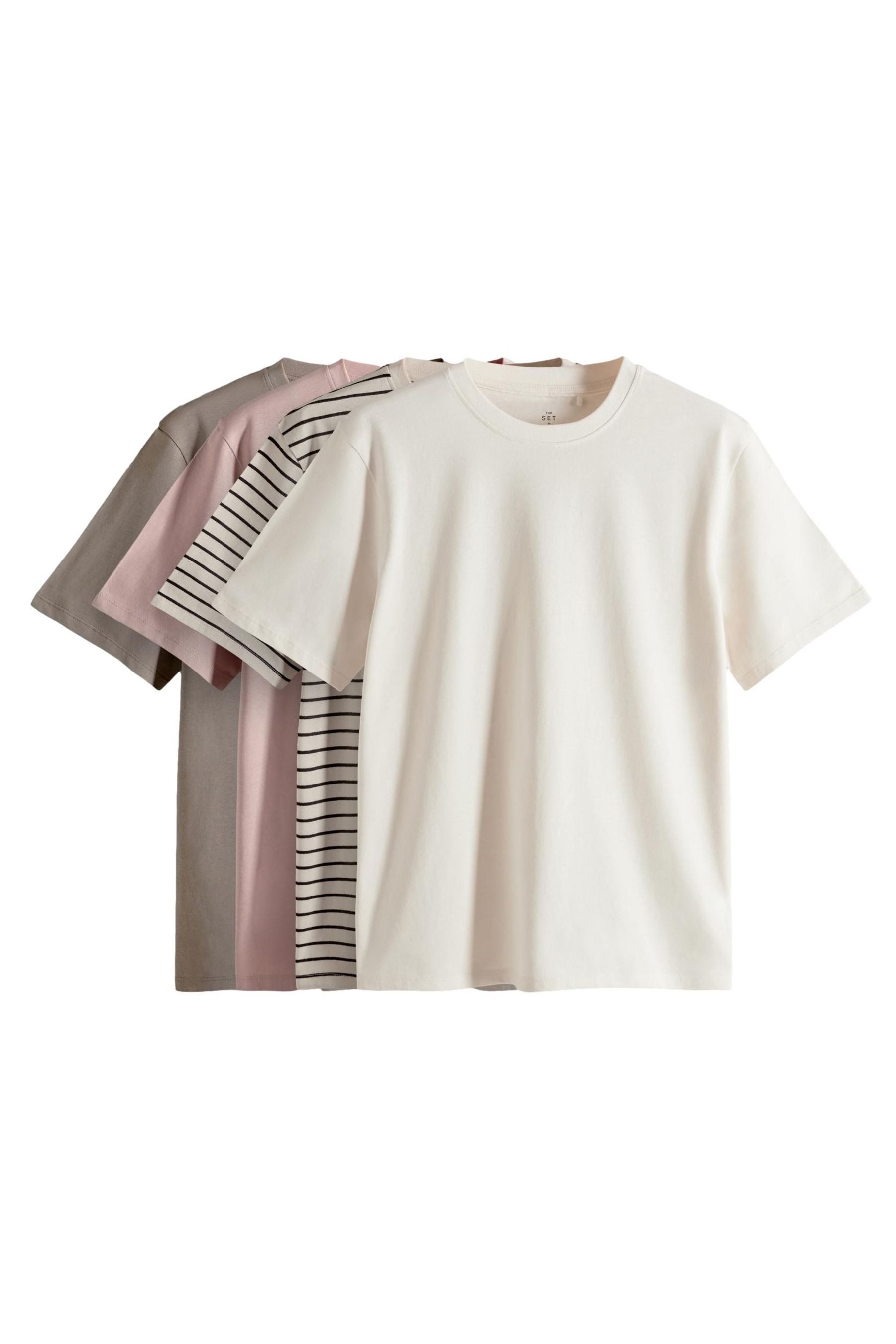 The Set T-Shirt The Set Relaxed Fit T-Shirts, 4er-Pack (4-tlg) günstig online kaufen