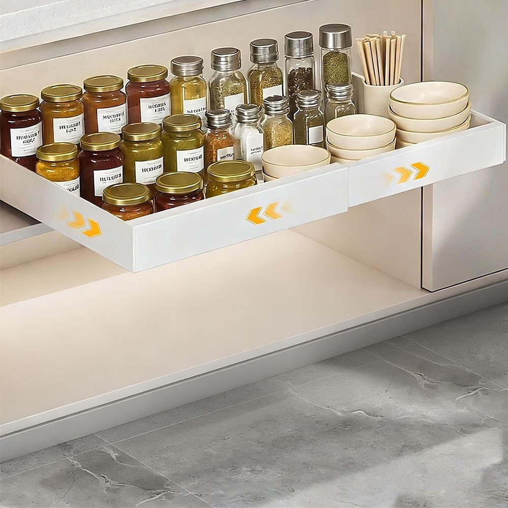 TUWENA Teleskopauszug Teleskopschublade, 32-48cm Verstellbare Breite Ausziehbare Schubladen