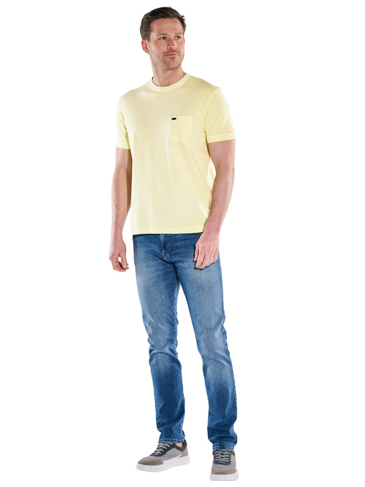 Engbers T-Shirt Herren Rundhals T-Shirt mit Brusttasche, Gelb