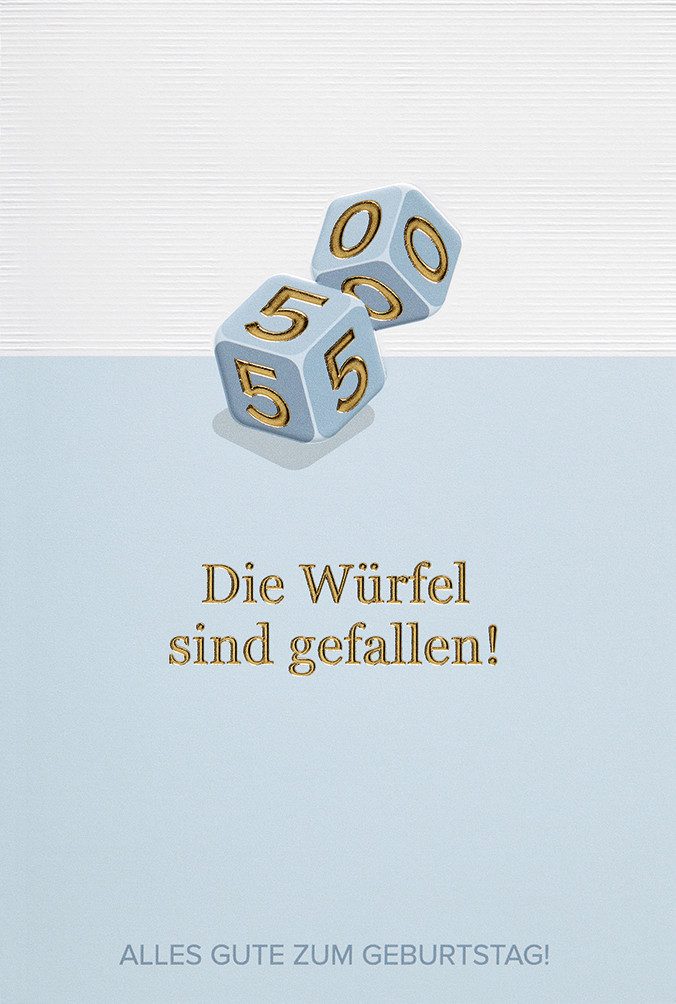 BSB Grußkarten 50. Geburtstag - plastikfreie Verpackung - Glückwunschkarte im