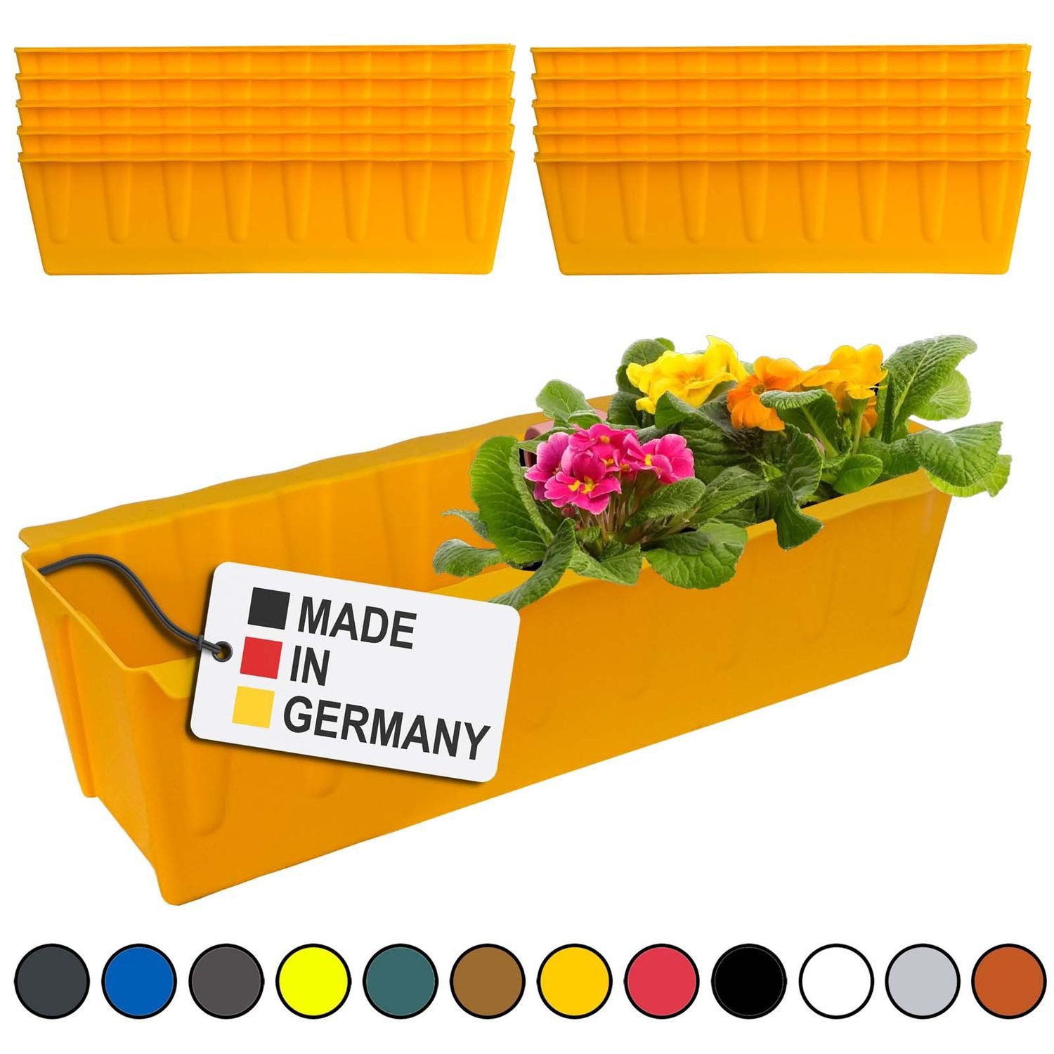 BURI Blumenkasten Blumenkasten Europaletten 10er-Set Gelb Pflanzkasten Balkonkasten