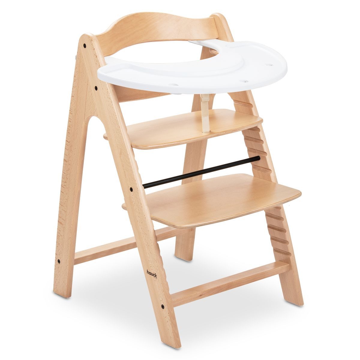 Hauck Hochstuhl Arketa - Beech, Mitwachsender Holz Kinderhochstuhl mit Spielbrett (ohne Spielaufsatz)