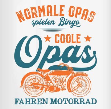Shirtracer Tasse Normale Opas spielen Bingo - Coole Opas fahren Motorrad - dunkel, Keramik, Opa Großvater