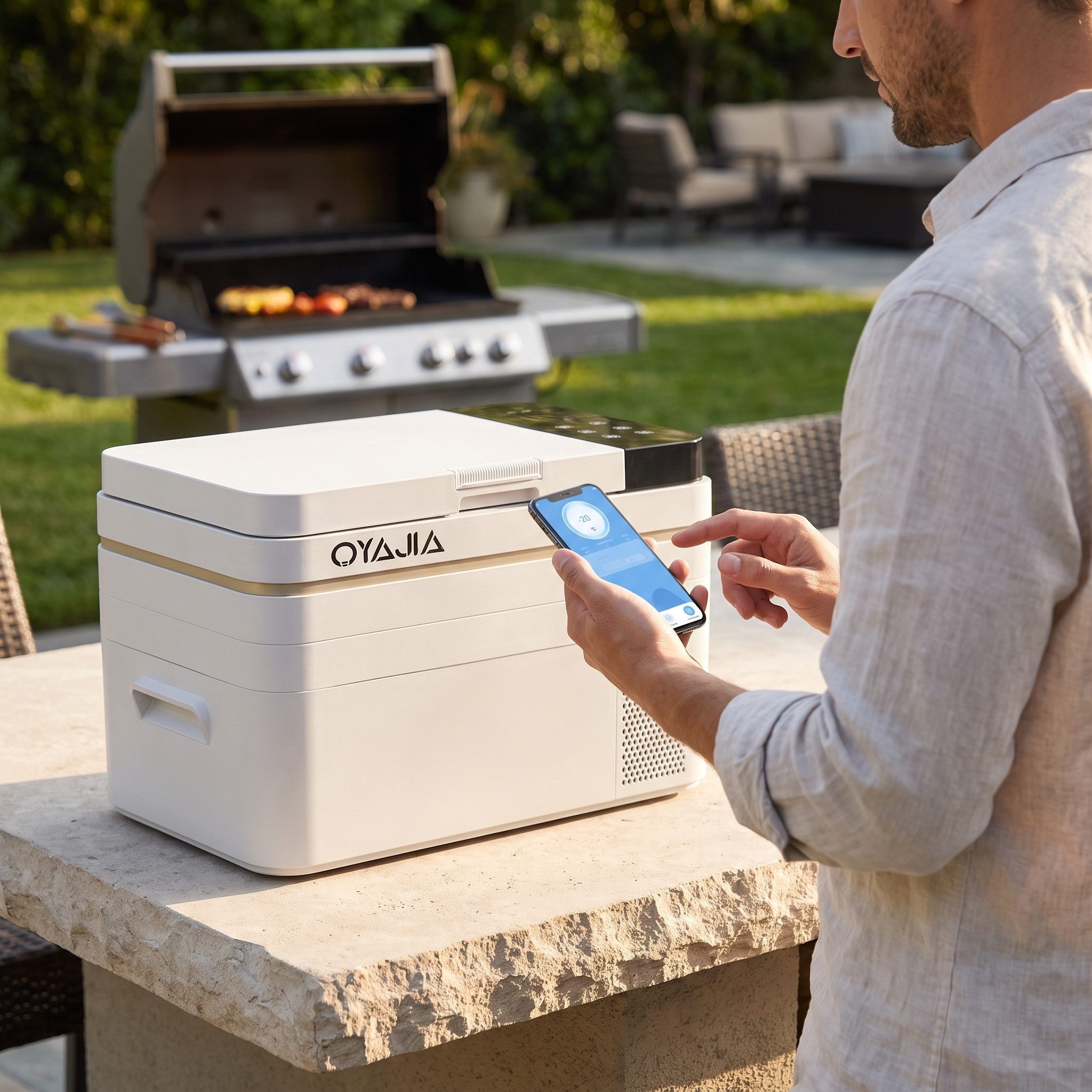 oyajia Elektrische Kühlbox Kompressor Gefriertruhe mobiler Kühlschrank, Kühltruhe, Gefrierbox, 30 l, Mit APP Steuerung, 12/24 V und 100-240 V, -20°C bis 20°C, k – Bild 4 von 5