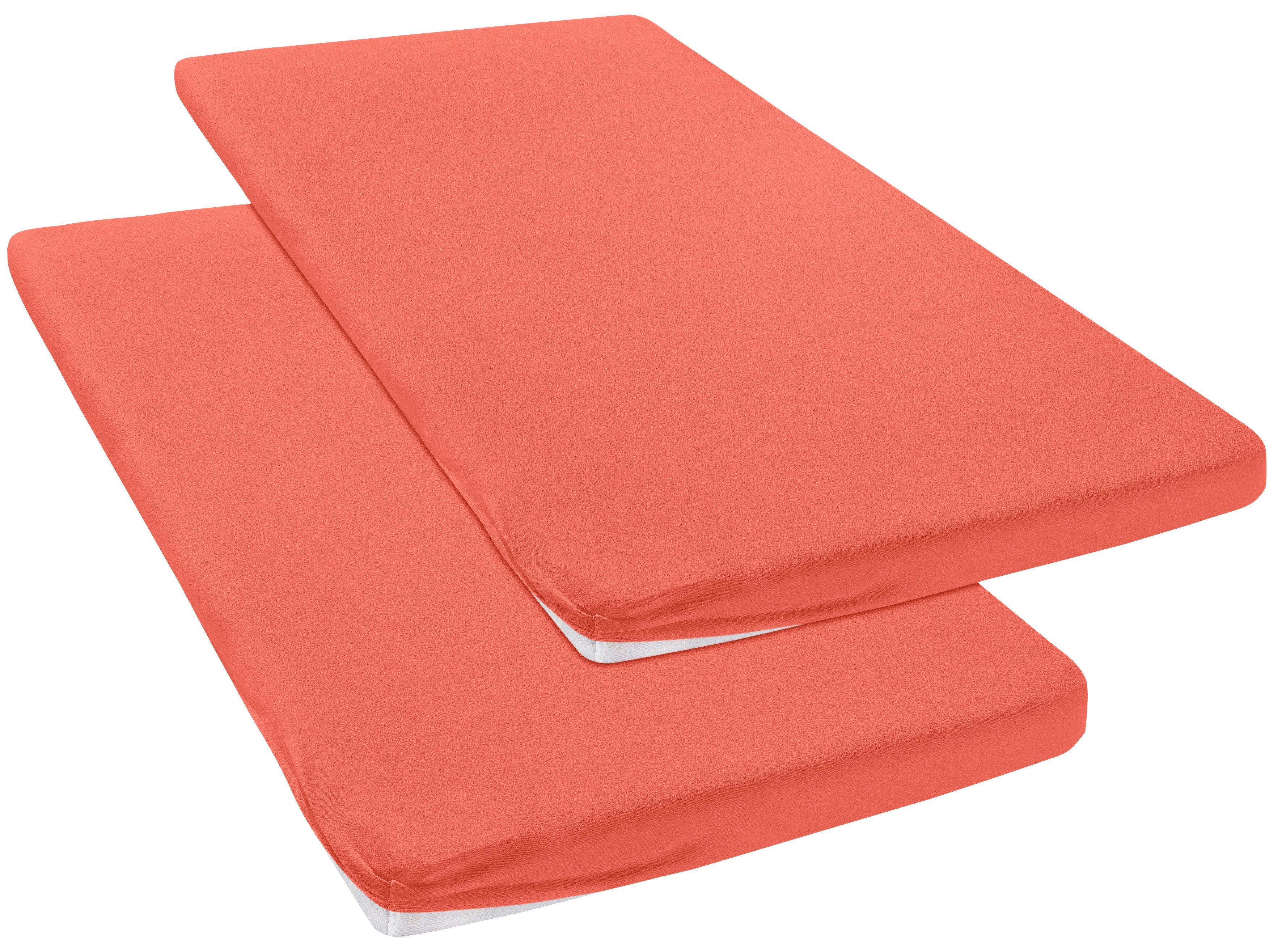 OTTO home Spannbettlaken Topper Basic, in Gr. 90x200, 140x200 oder 180x200 cm, Baumwoll-Jersey, Gummizug: rundum, (2 Stück), Baumwolle, Matratzen bis 8 cm Höhe, Bettlaken, Spannbetttuch, Laken