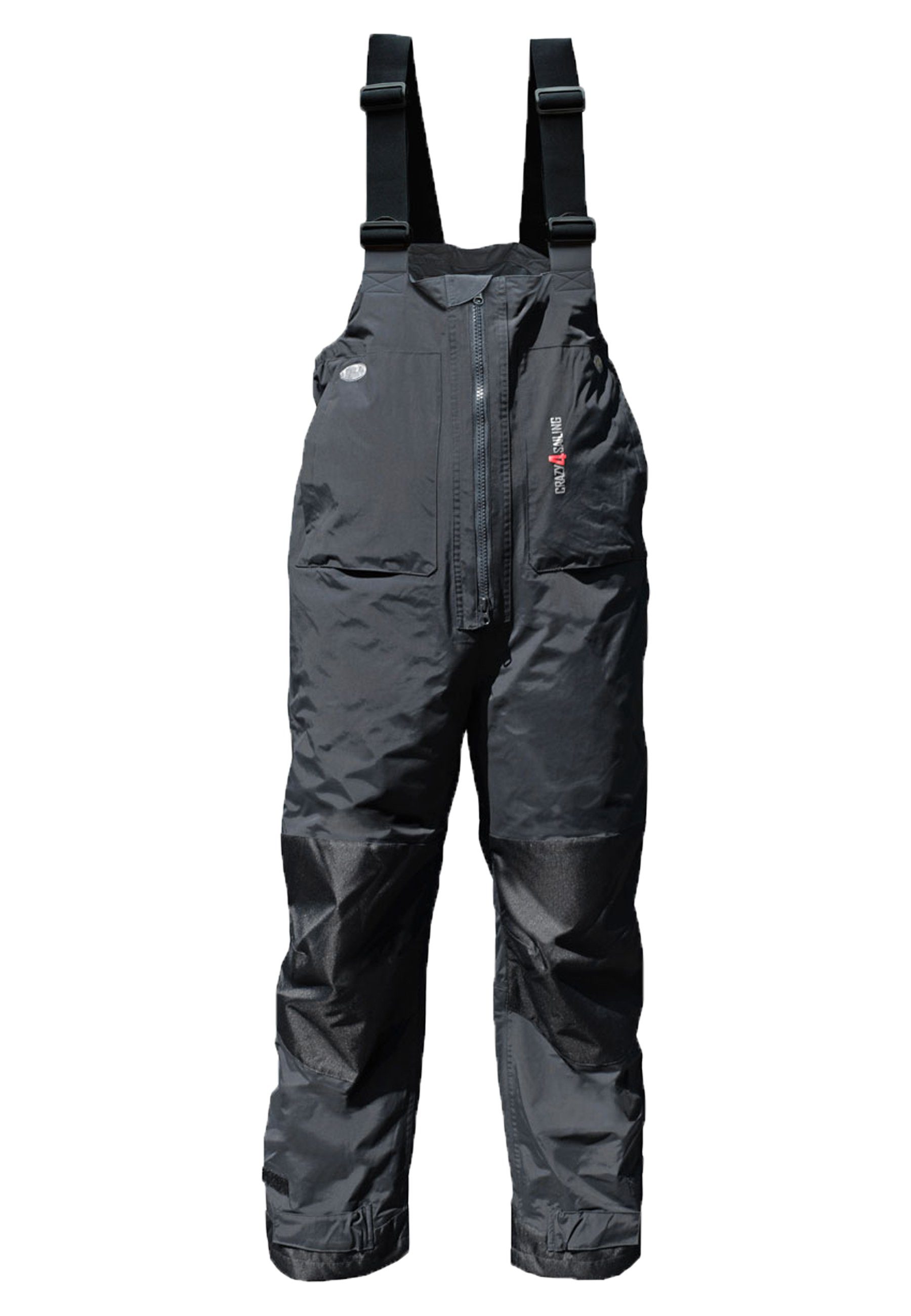 crazy4sailing Outdoorhose Bergen mit elastischen Hosenträgern und Einsatz CARBON / schwarz