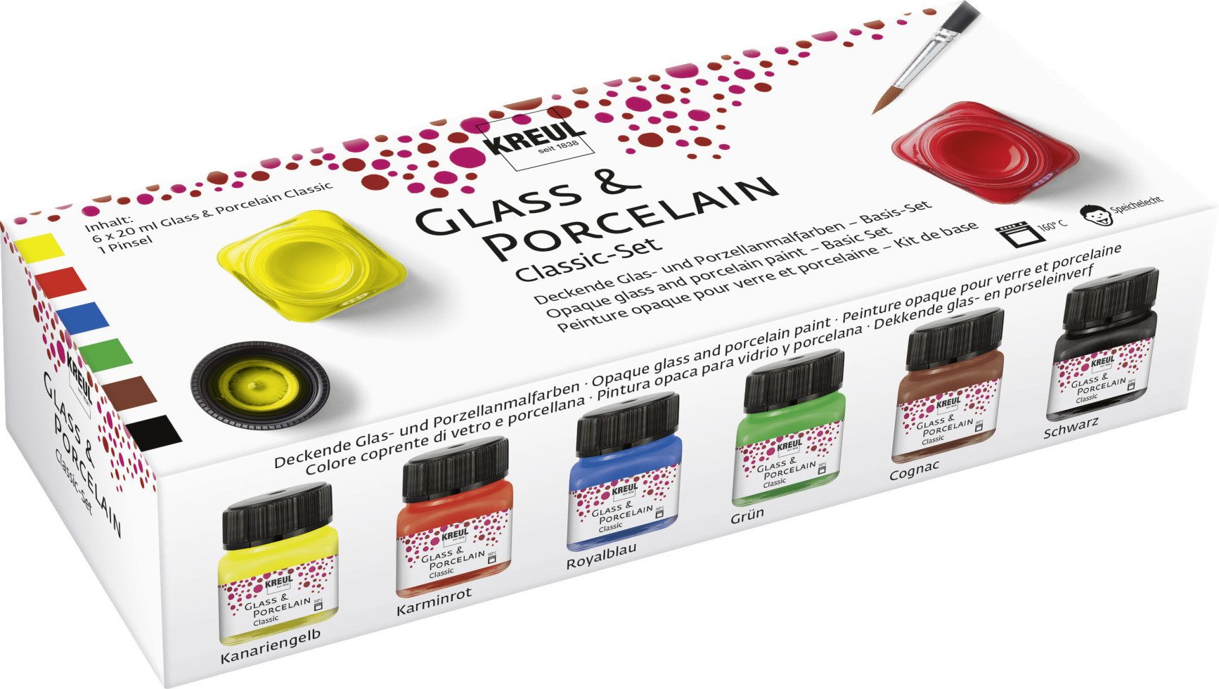 Kreul Porzellanfarbe Kreul Glass & Porcelain Classic 6er Set je 20 ml günstig online kaufen