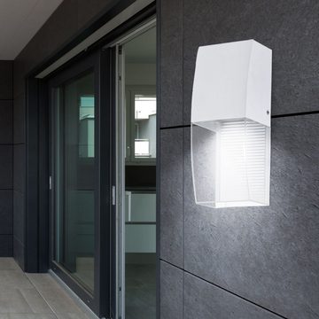 EGLO Außen-Wandleuchte, Leuchtmittel inklusive, Warmweiß, Wandlampe Außenleuchte Fassadenlampe weiß LED Haustürlampe abwärts