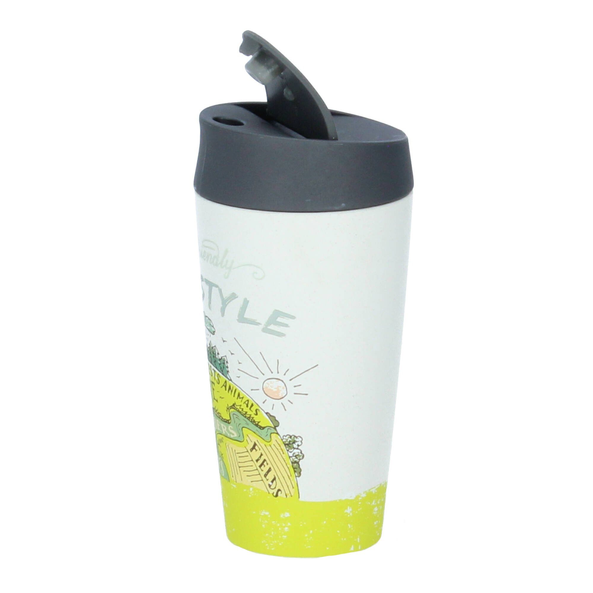 chic mic GmbH aus Bioloco cup lifestyle, deluxe plant Pflanzenzucker) green 420 ml Becher (Kunststoff PLA