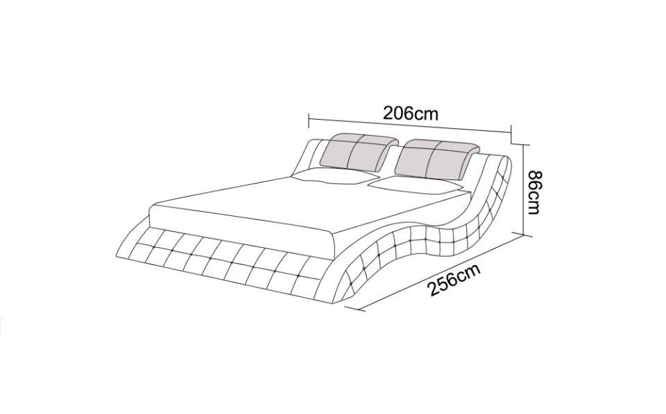 Ehe Betten 180/200 Design Luxus Doppel JVmoebel Leder Bett Bett Modernes Weiß Polster
