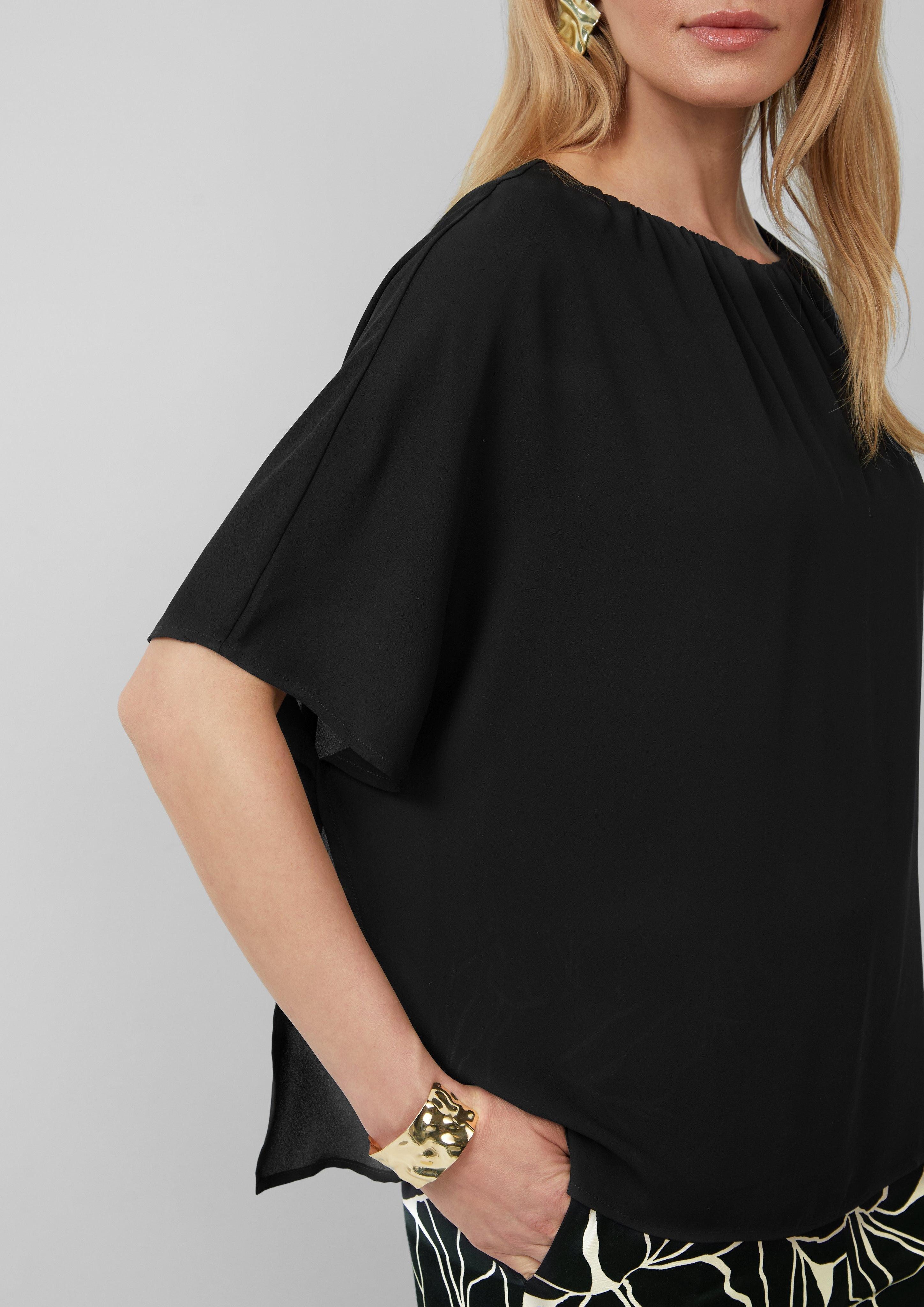 s.Oliver BLACK LABEL Kurzarmshirt Chiffonshirt im günstig online kaufen