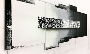 WandbilderXXL Gemälde Black And White 190 x 80 cm, Abstraktes Gemälde, handgemaltes Unikat