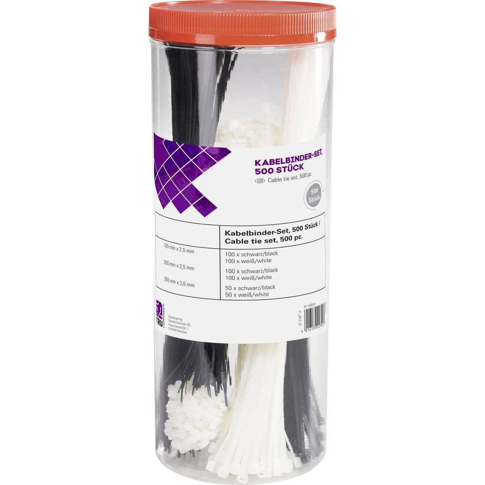 TRU COMPONENTS Kabelbinder Kabelbindersortiment, 500tlg 1566530