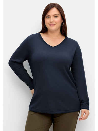 Sheego V-Ausschnitt-Pullover Große Größen in flauschig weicher Qualität