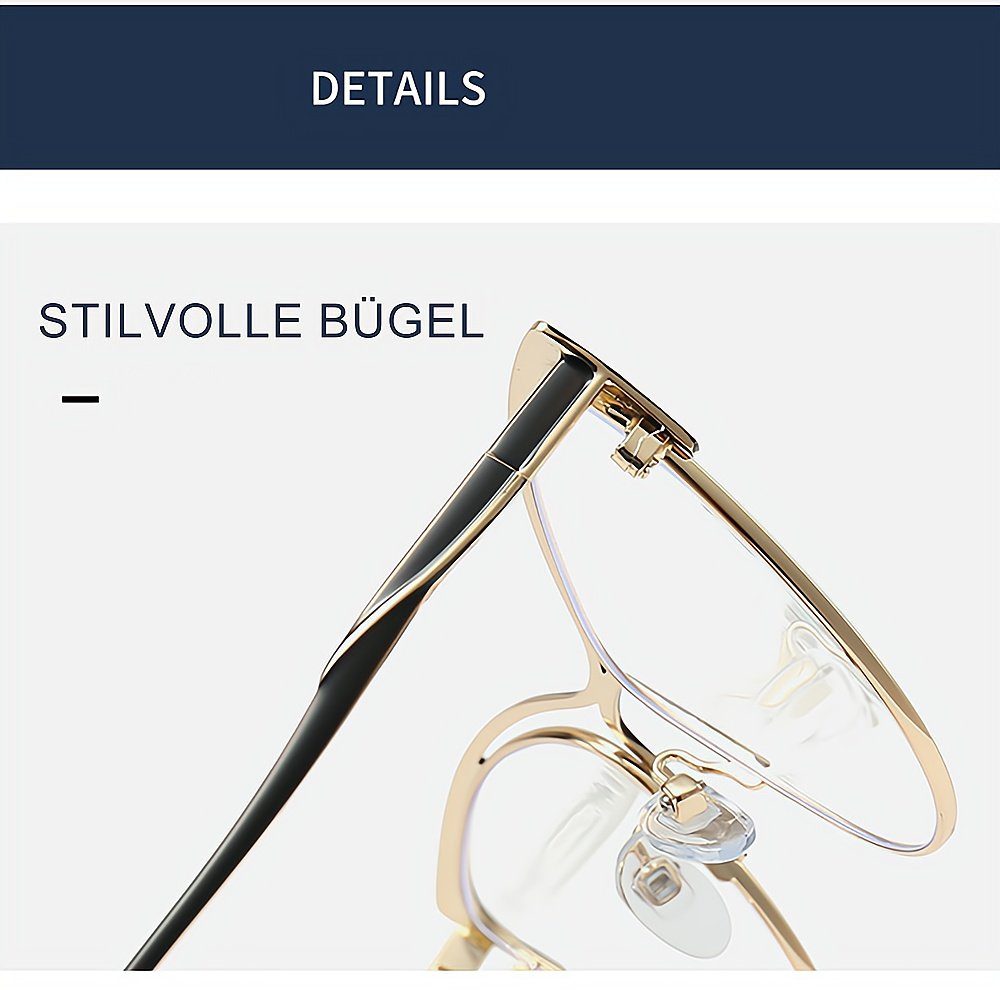 PACIEA Brille Arbeitsbrille, lichtbeständige Blaue Computerbrille silbrig