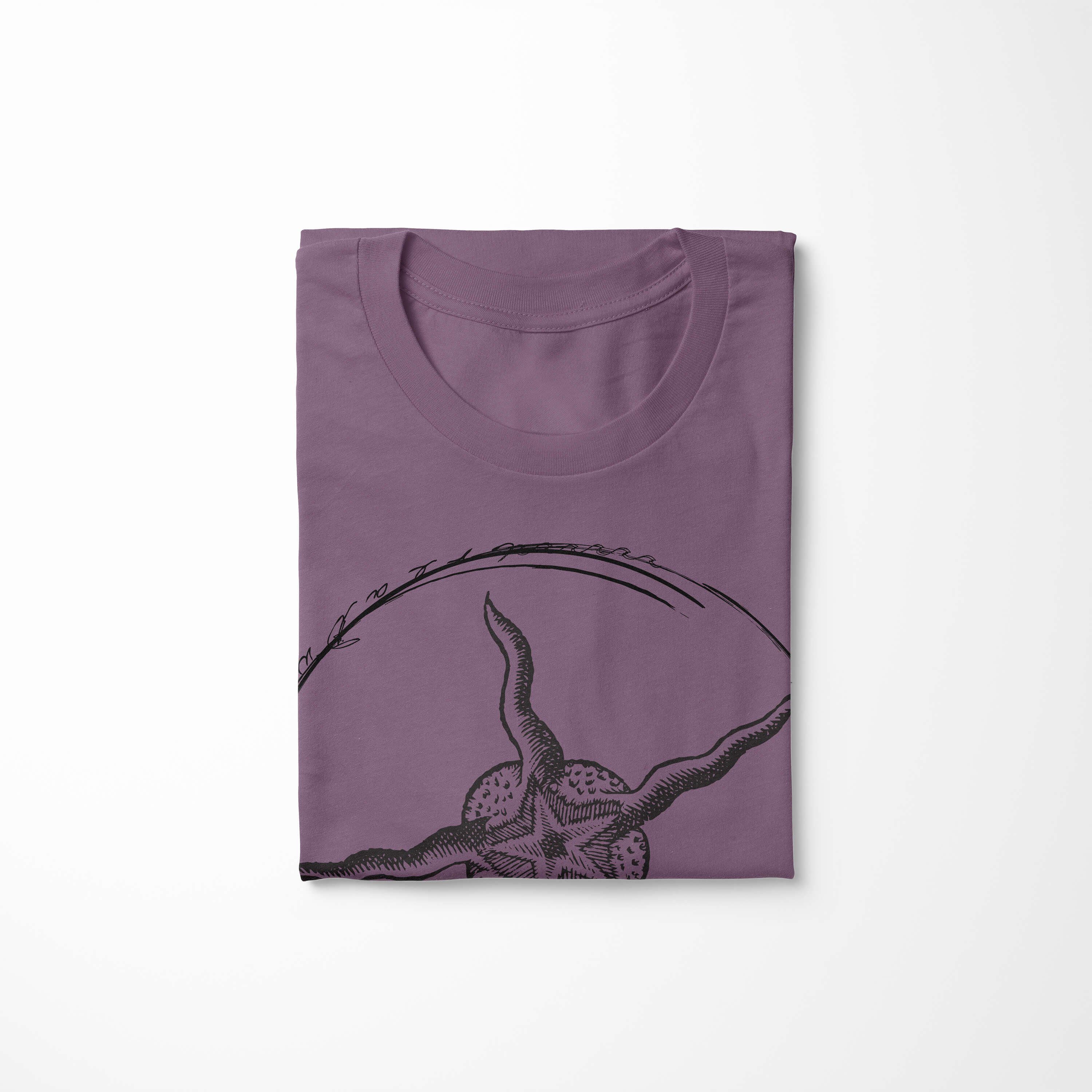 T-Shirt Struktur Tiefsee Serie: Sea Sea sportlicher Creatures, - Schnitt Shiraz Sinus Art / T-Shirt 019 und Fische feine