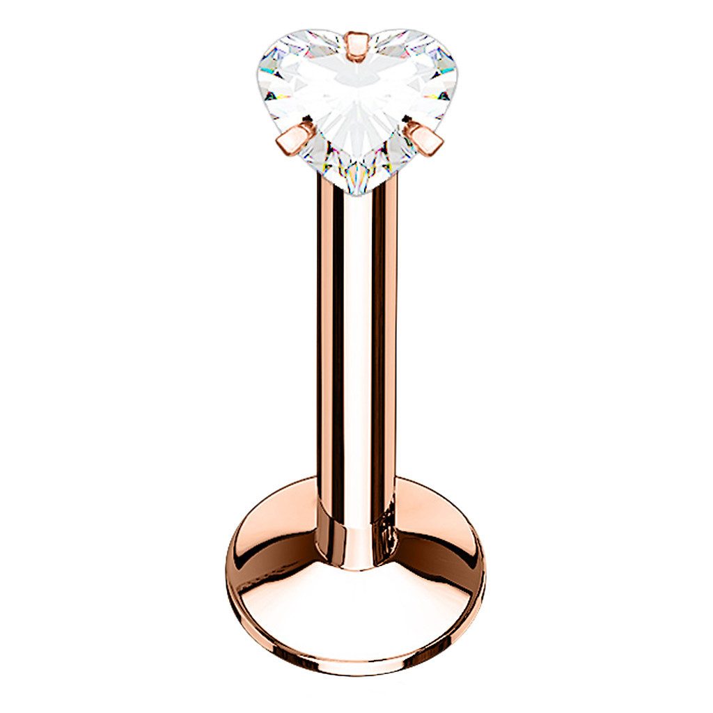 Taffstyle Piercing-Set Lippenpiercing Monroe Stud Stecker Kristall Herz Kop günstig online kaufen