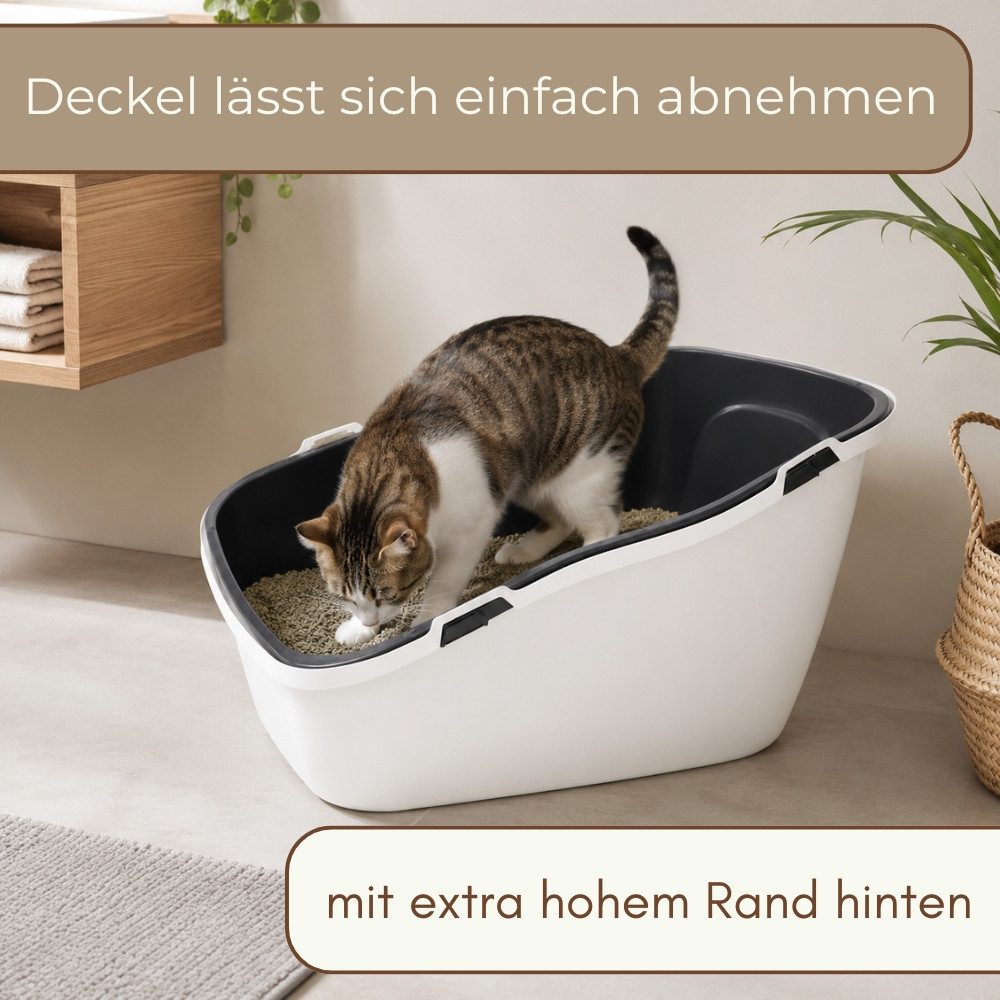 GarPet Katzentoilette Katzenklo mit Deckel Katzentoilette Geschlossen mit Haube kippbar