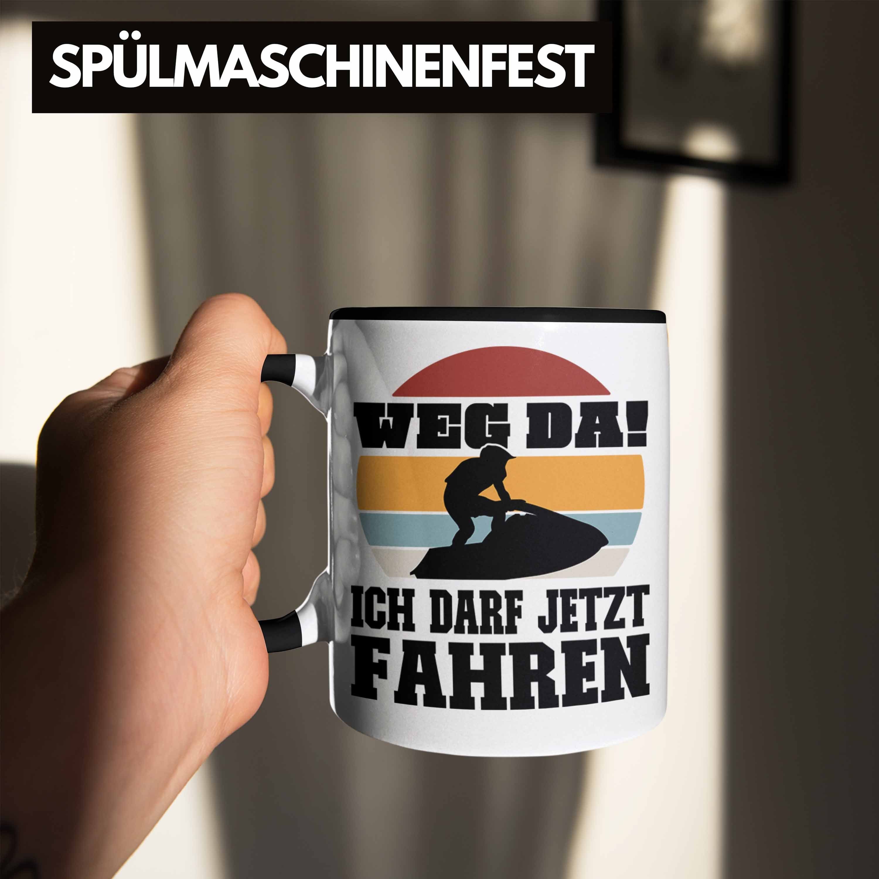 Sprüche Geschenk Tasse - Tasse Trendation Schwarz Spruch Jetski Jetski Jetskifahrer mit Trendation