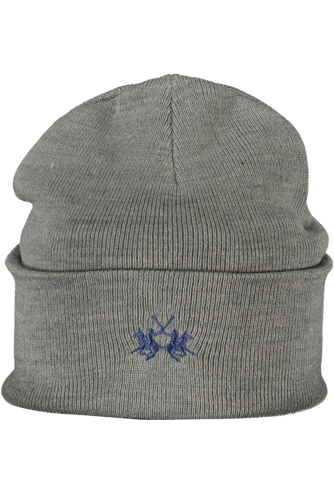 La Martina Strickmütze Stylische Herrenkappe in Grau mit Stickerei-Logo – Perfekt für jede