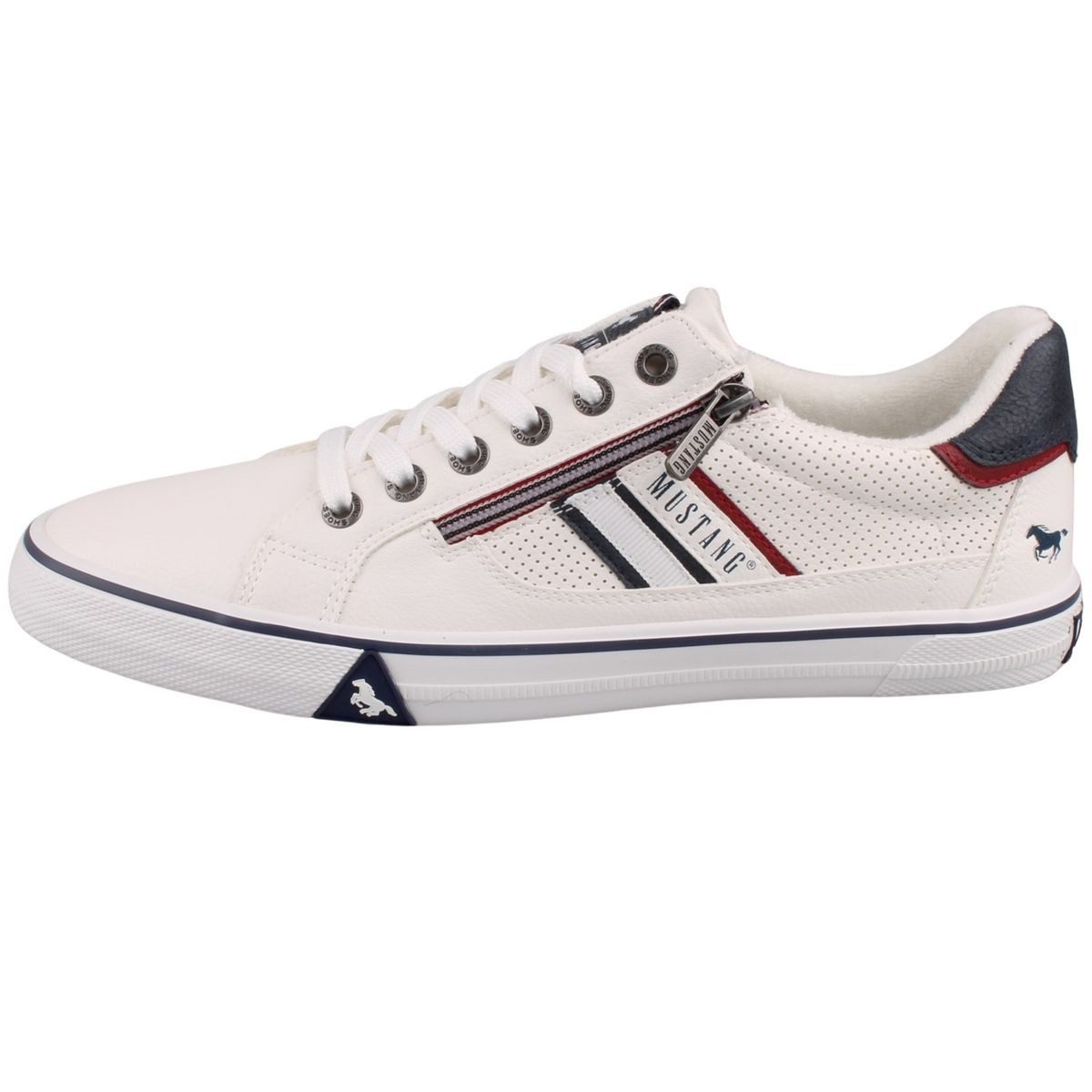Mustang Shoes 26M0191003-white Sneaker Herren Schürschuh mit Schnürung und Reißverschluss – Bild 3 von 5