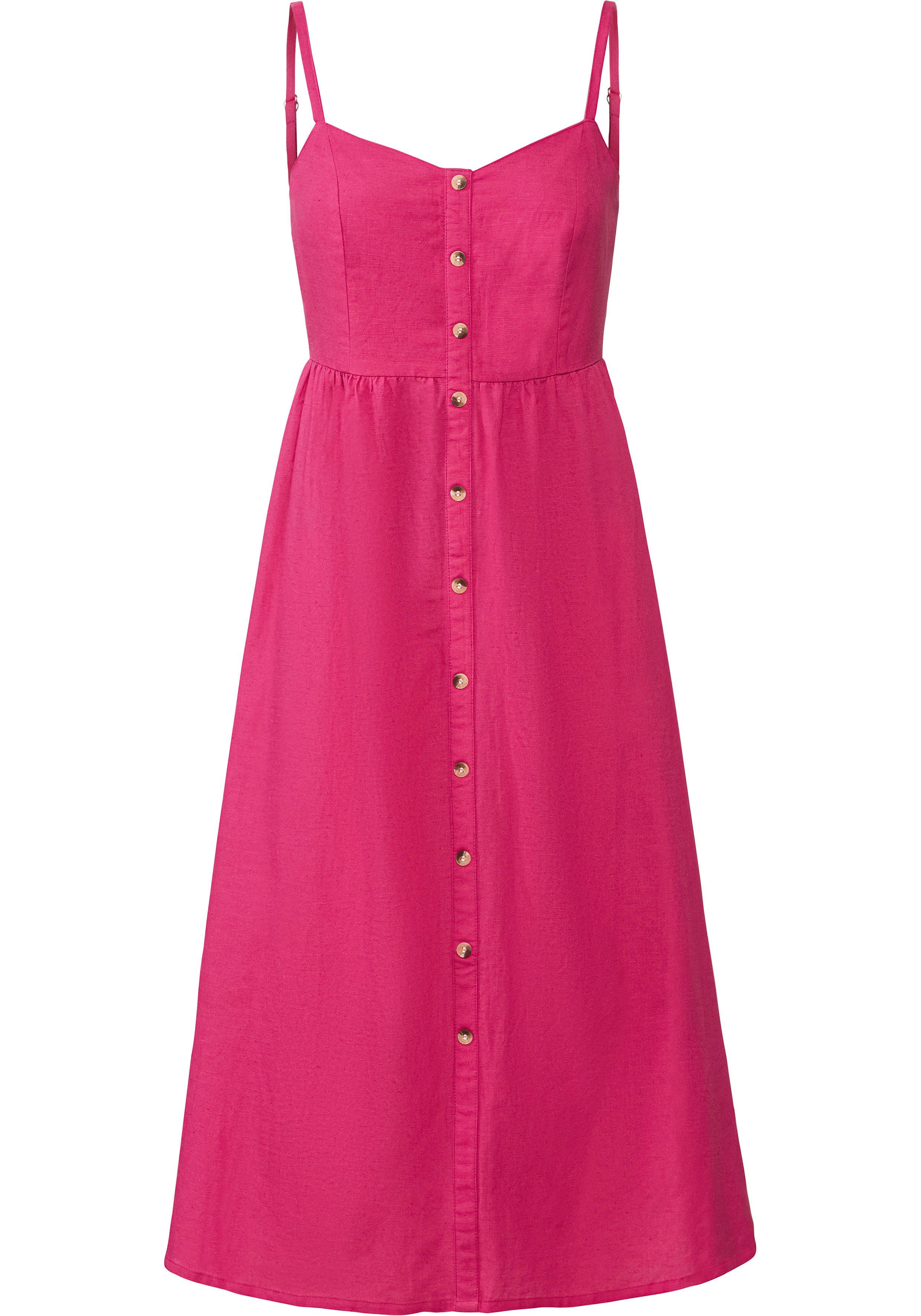 aus Sommerkleid pink Leinenmix LASCANA