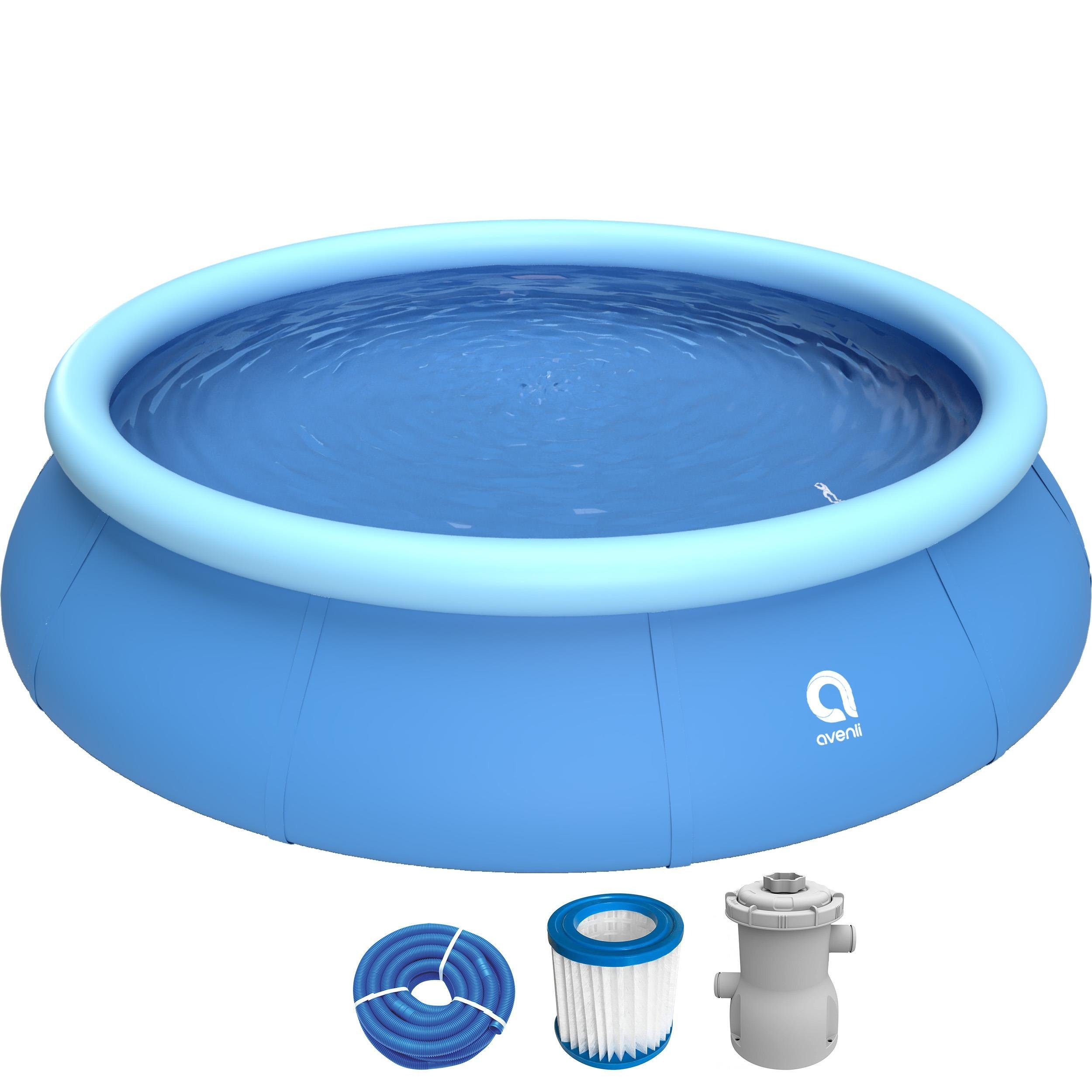 Avenli Pool Prompt Set Pool Ø 366 x 76 cm (Aufstellpool Komplettset, Quick Up Pool Komplettset), Swimminpool inklusive Filterpumpe und Filterkartusche