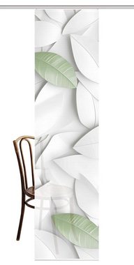 Schiebegardine HIG LISON Schiebegardine recyceltes Polyester, 245x60 cm, Blättermotiv, HOME in green, (1 St), 100% Polyester